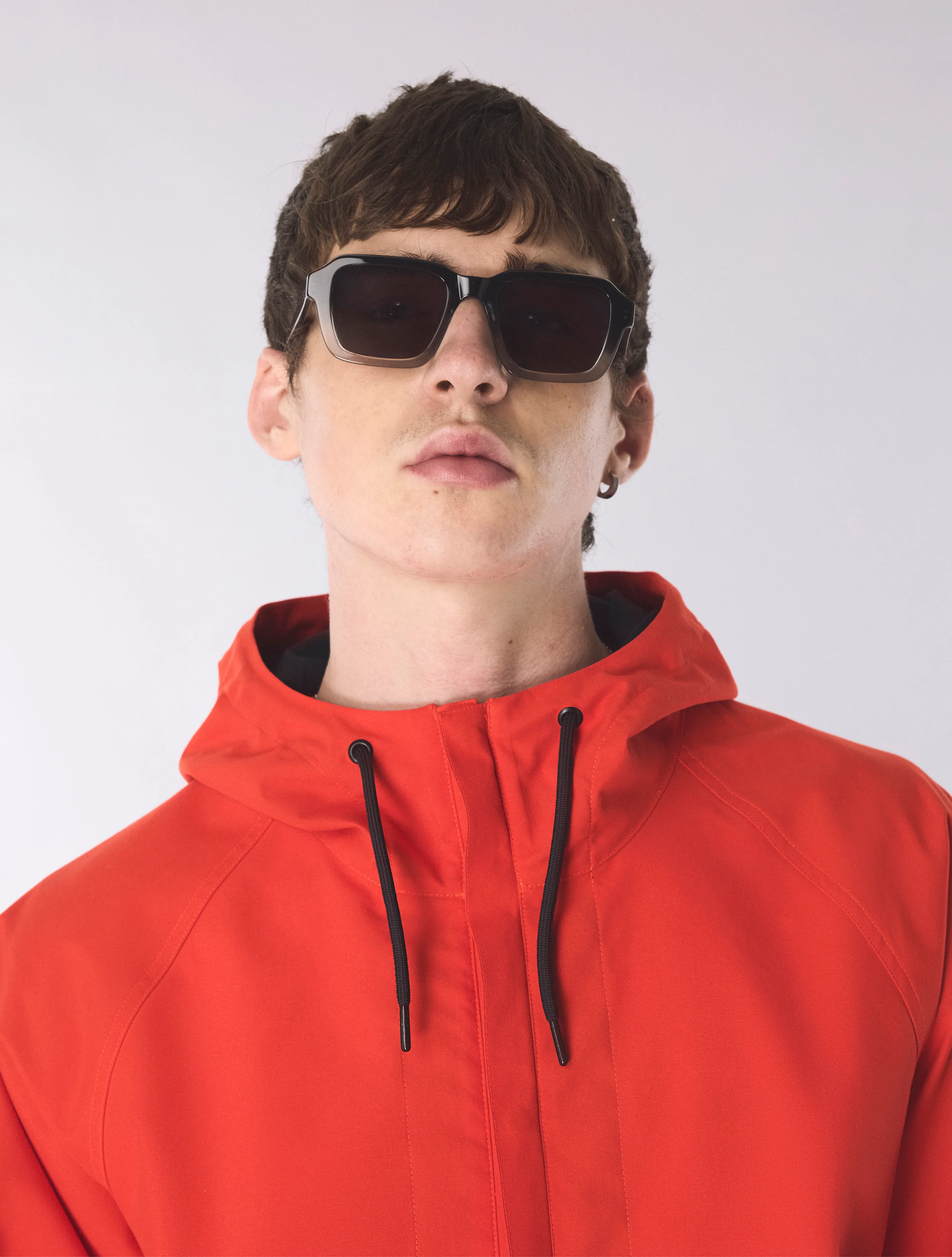 Black Acetate Angled Chunky Square Sunglasses - Image 2
