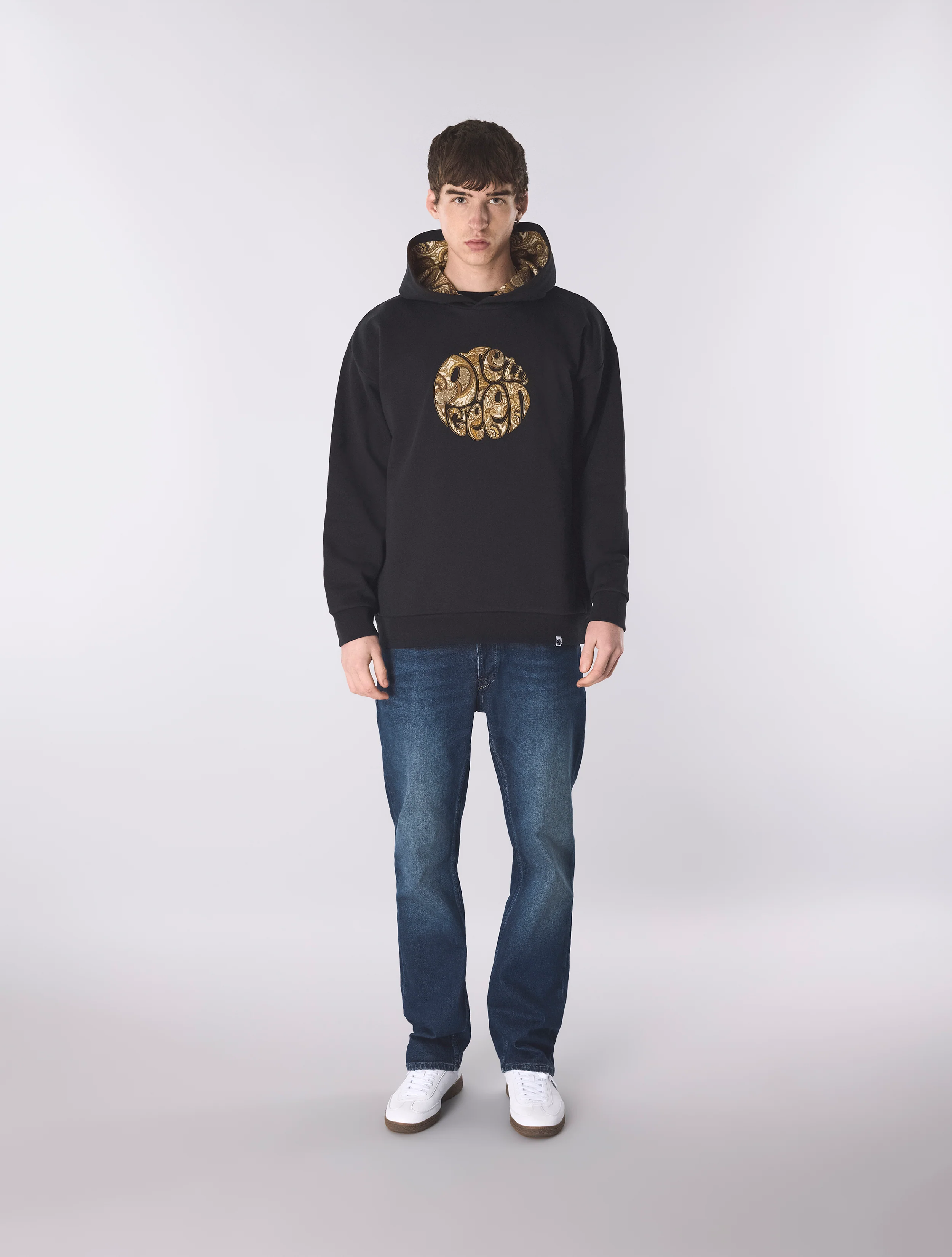 Black Hermosa Paisley Logo Hoody - Image 2