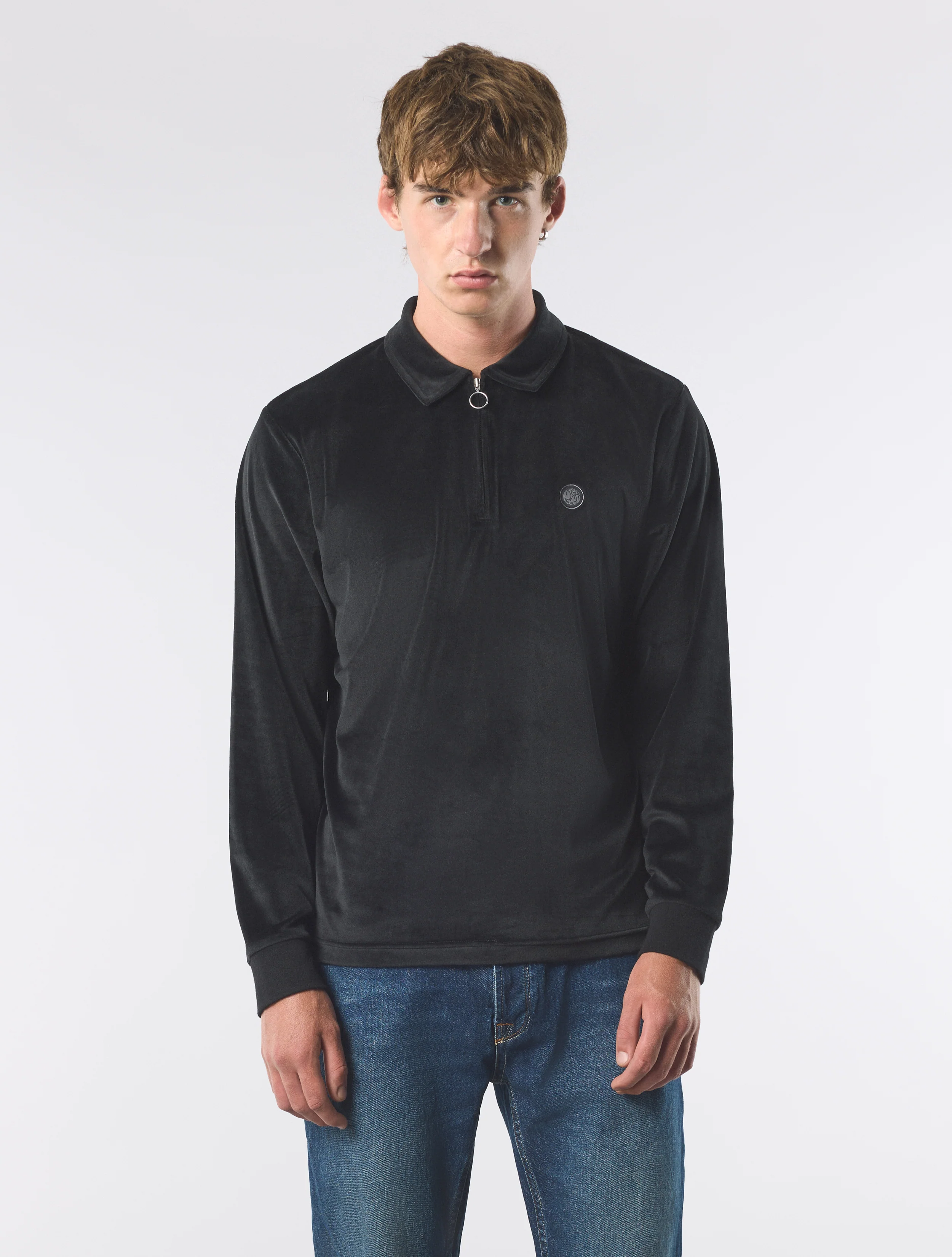 Black Kennedy Velour Polo - Image 3