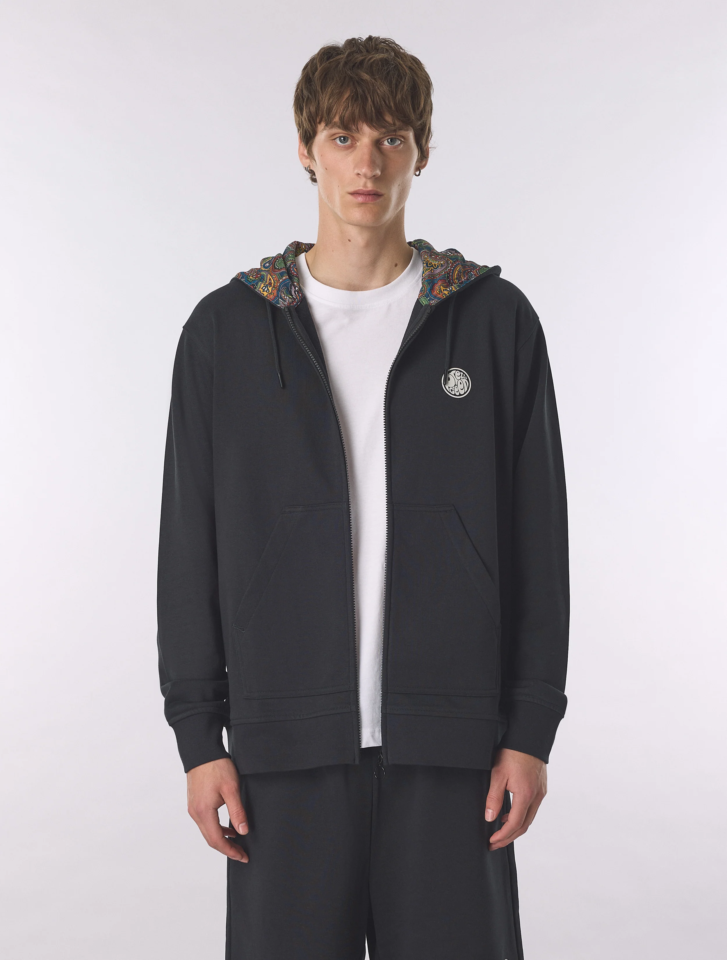 Black Lounge Zip Up Hoody - Image 6