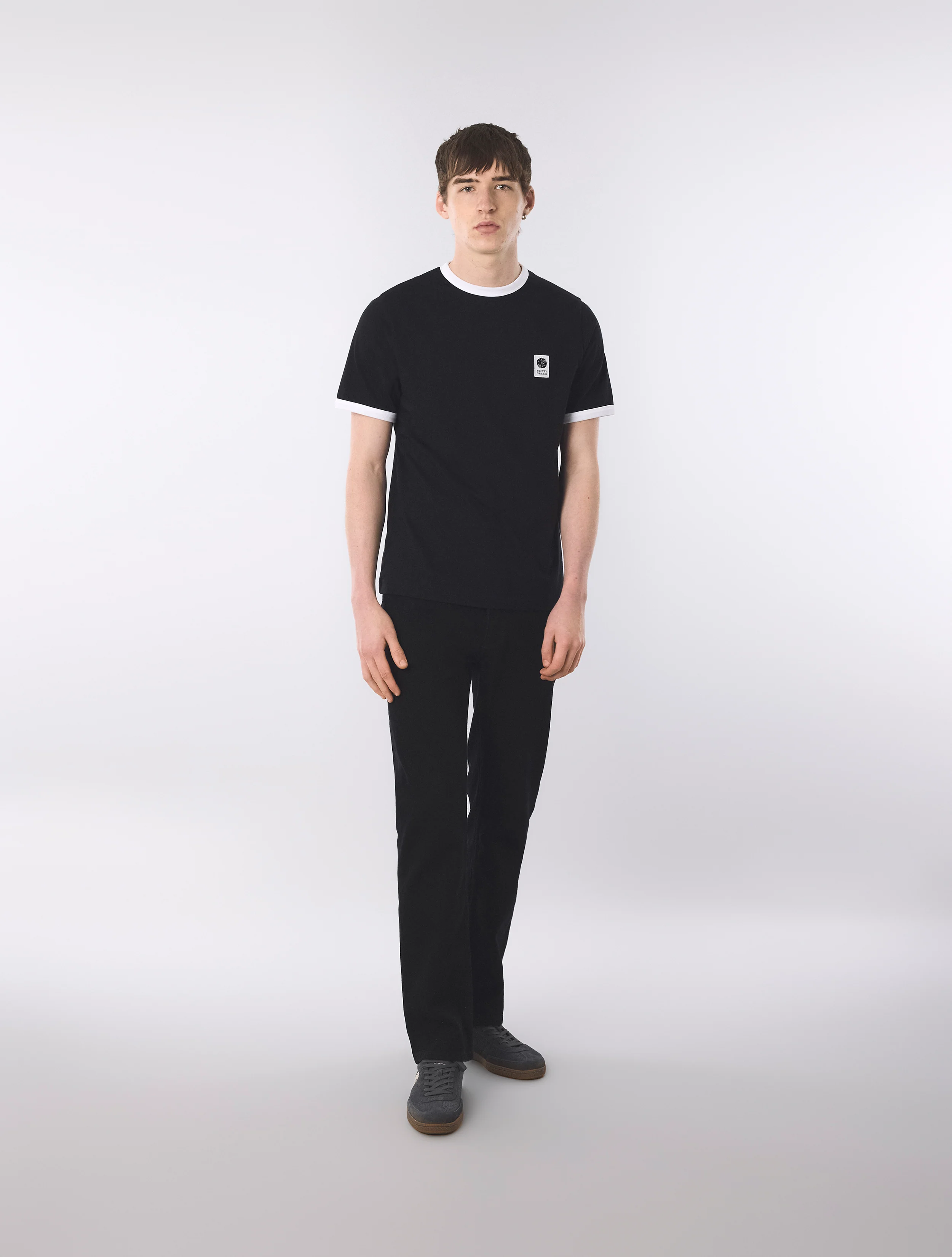 Black Melrose Ringer T-Shirt - Image 2