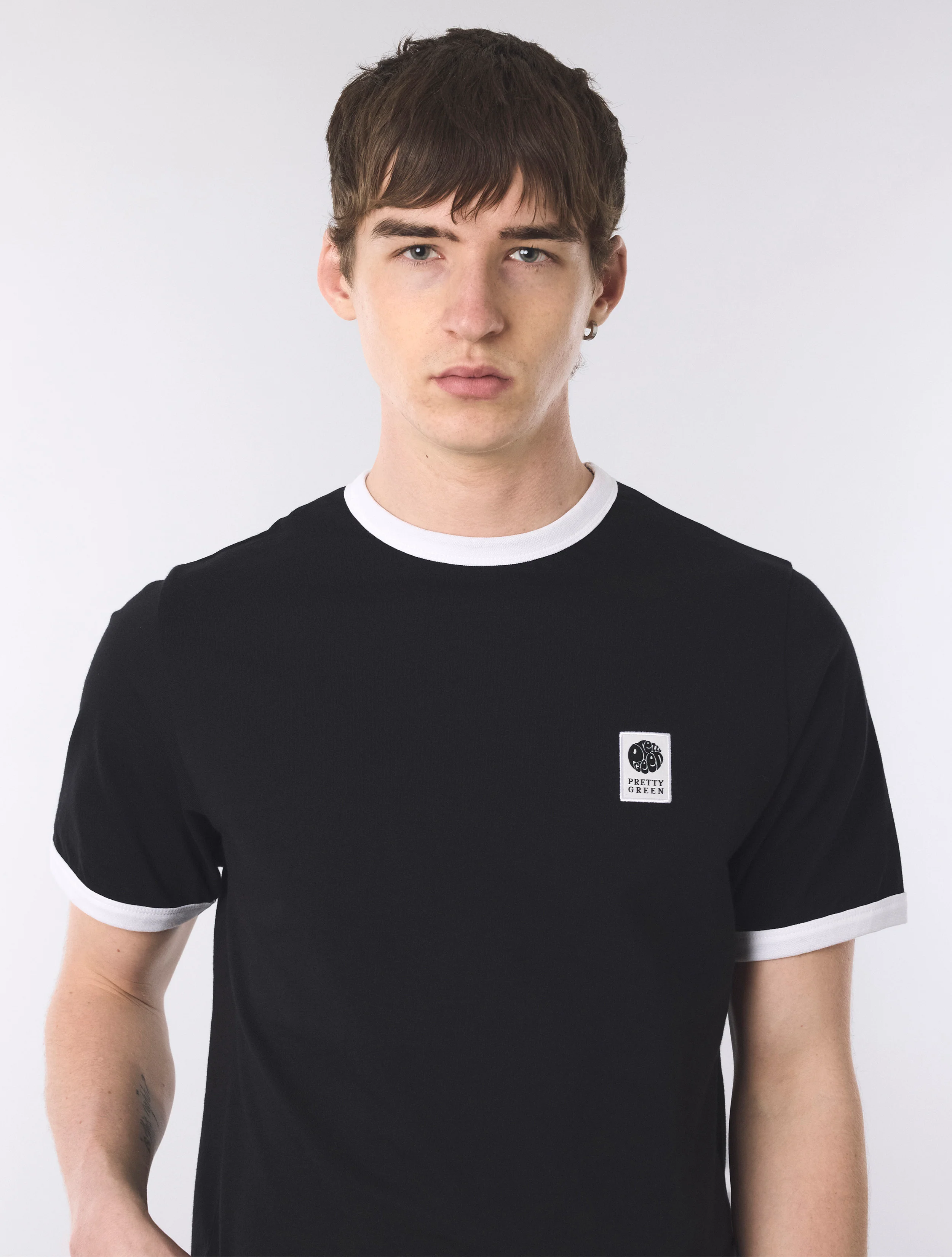 Black Melrose Ringer T-Shirt - Image 5