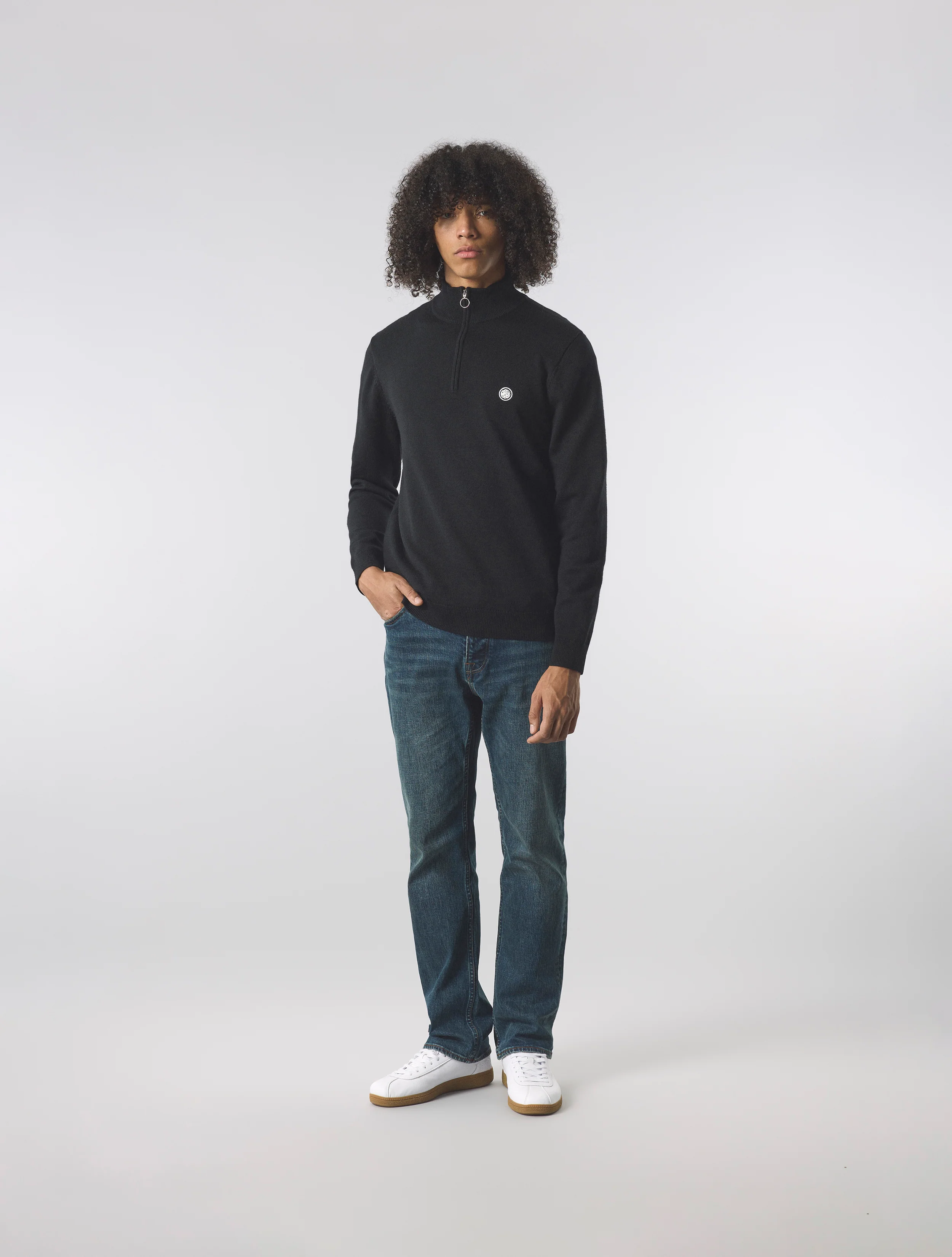 Black Merino Blend 1/4 Zip - Image 2