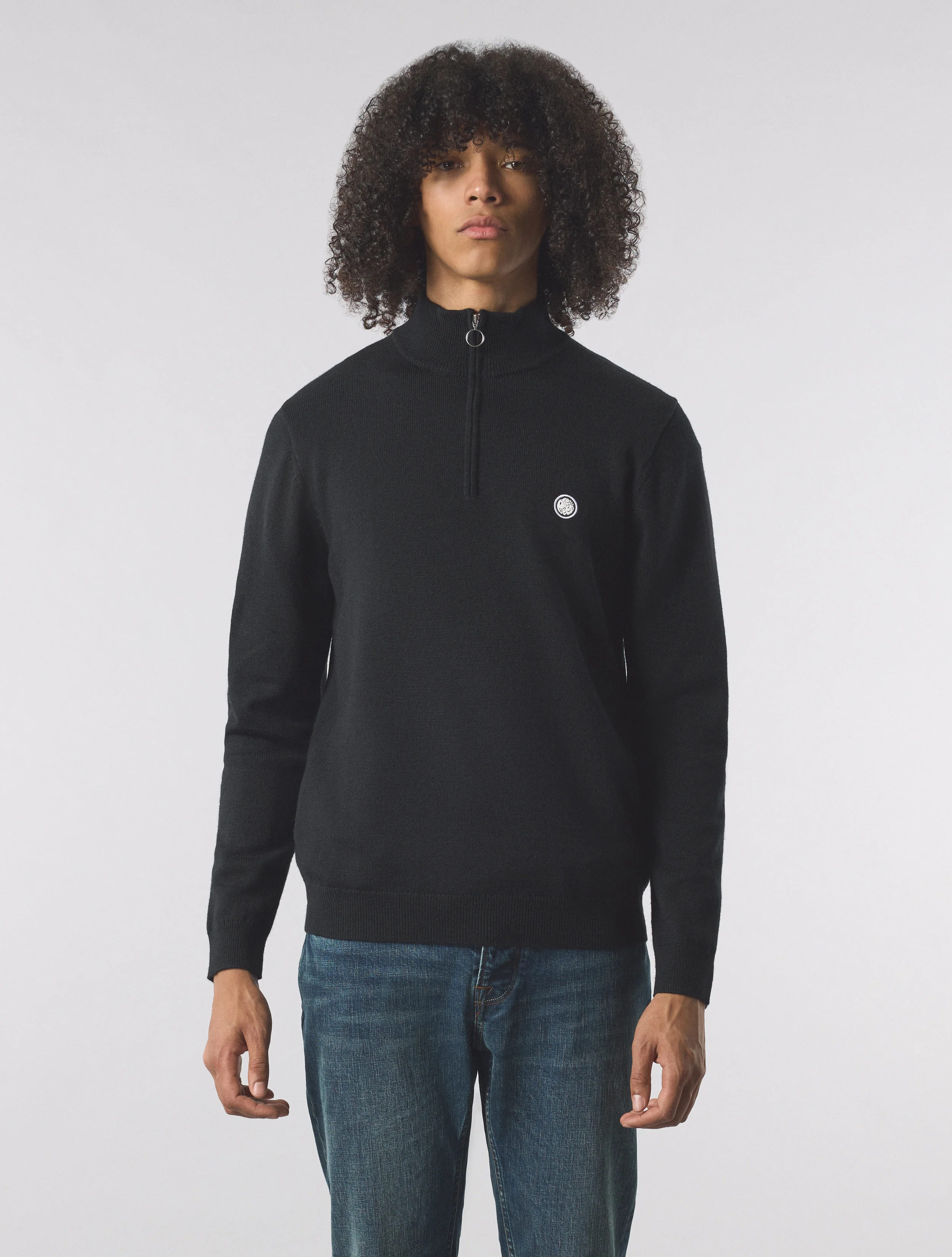 Black Merino Blend 1/4 Zip - Image 3