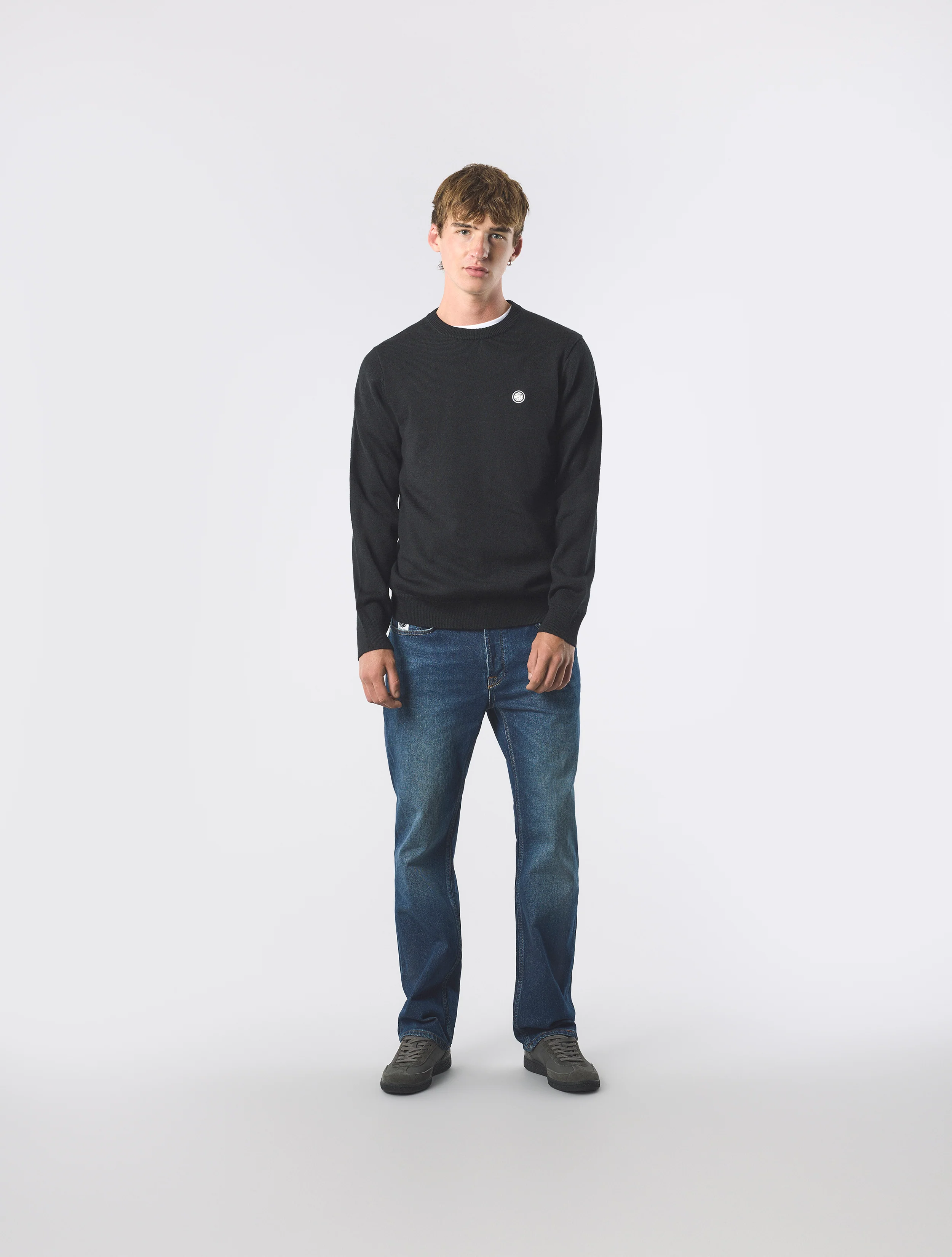 Black Merino Blend Crew - Image 2