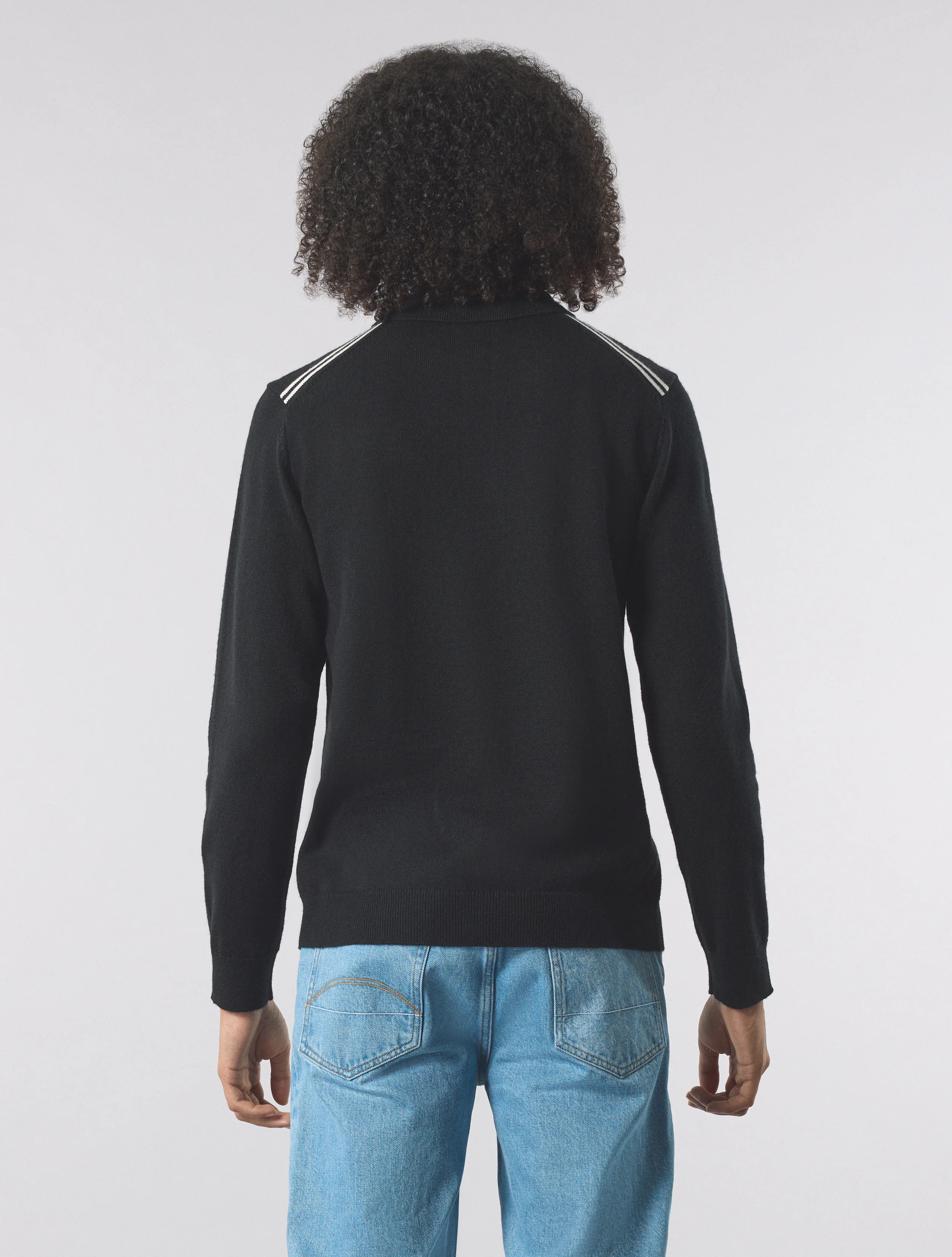 Black Merino Blend Polo - Image 4
