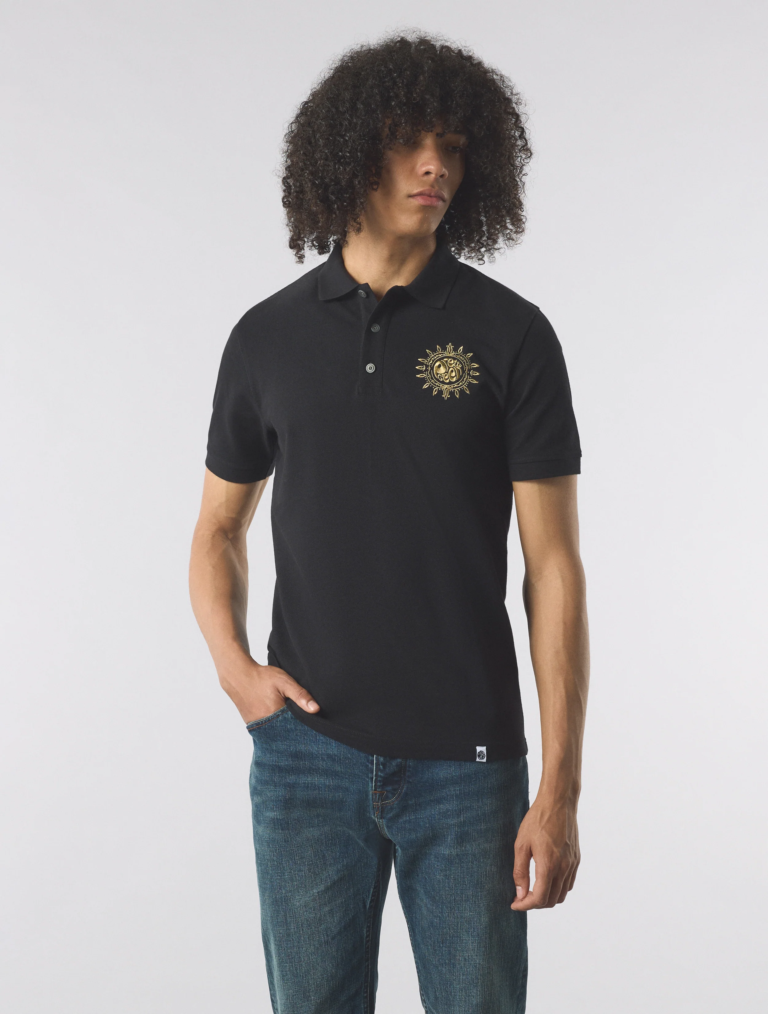 Black Parthian Motif Polo - Image 3