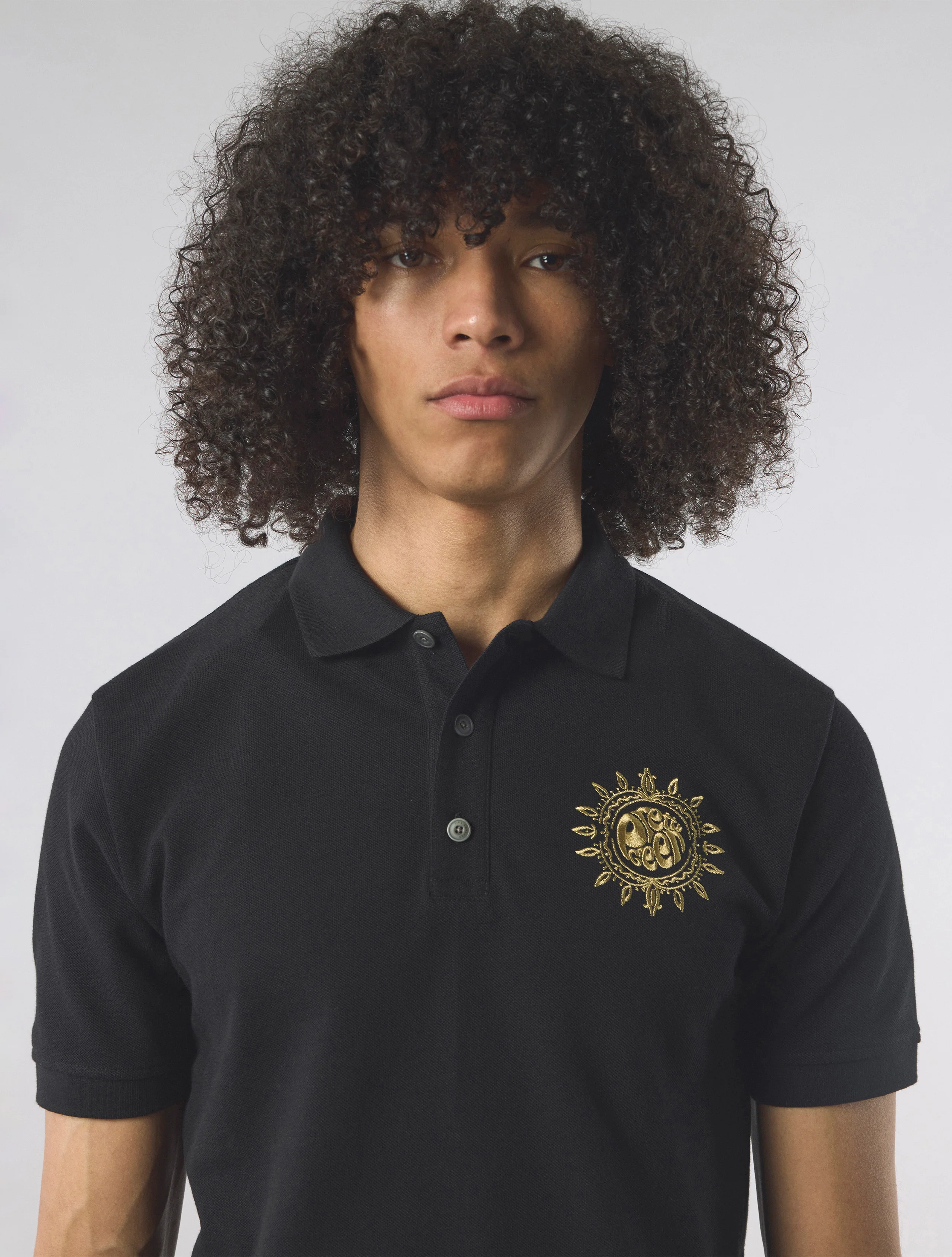 Black Parthian Motif Polo - Image 5