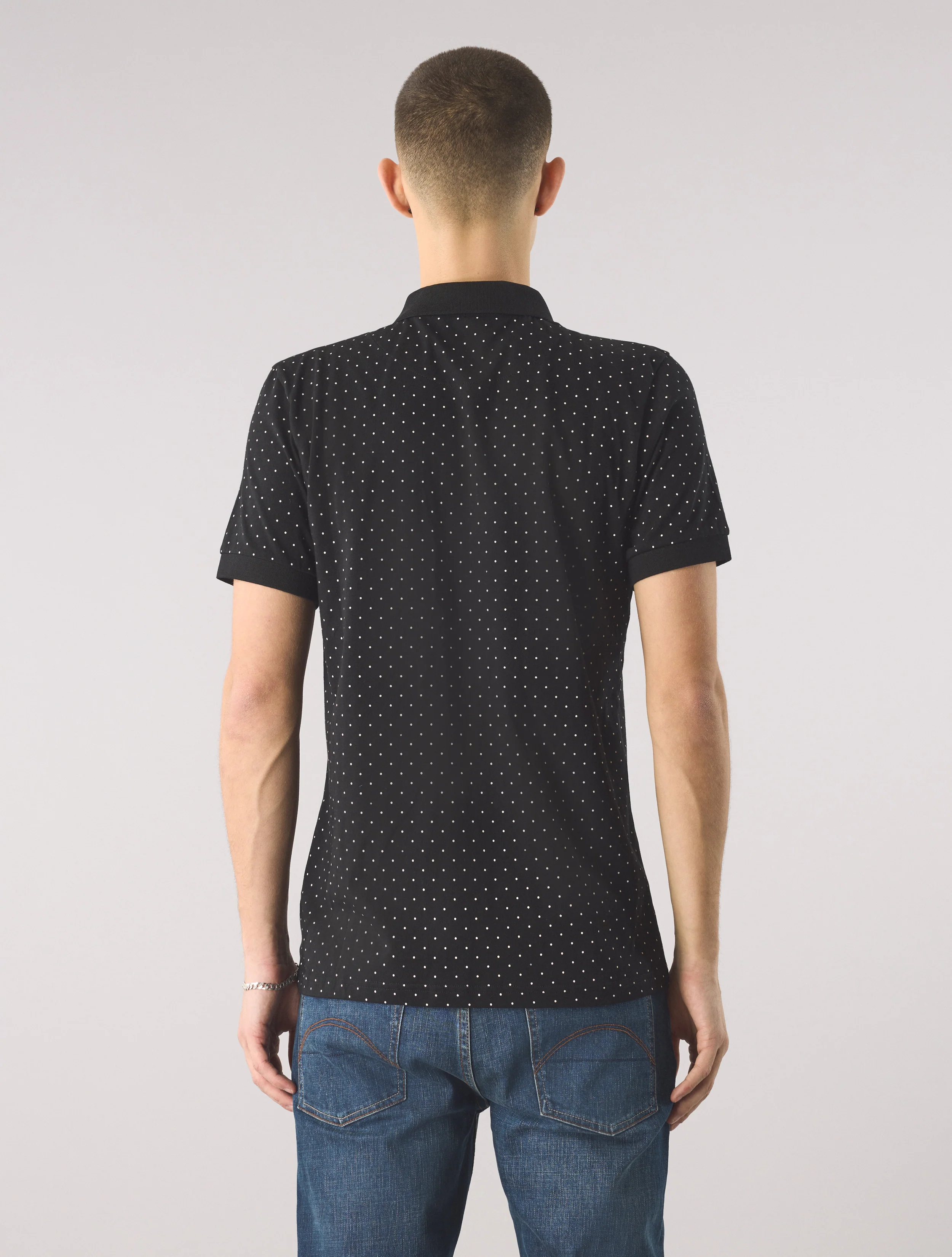 Black Polka Dot Polo Shirt - Image 4