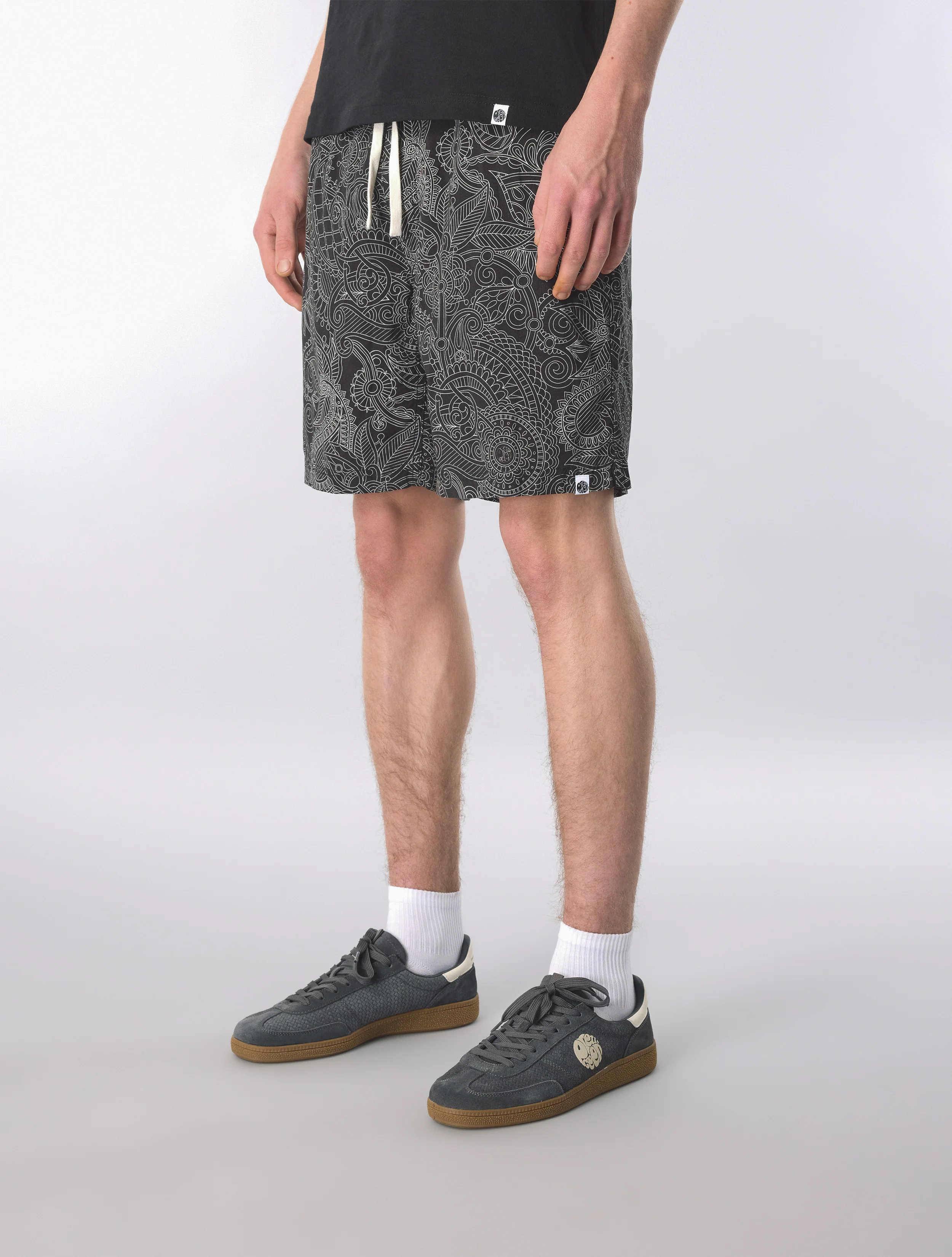 Black Resonance Linear Paisley Shorts - Image 3