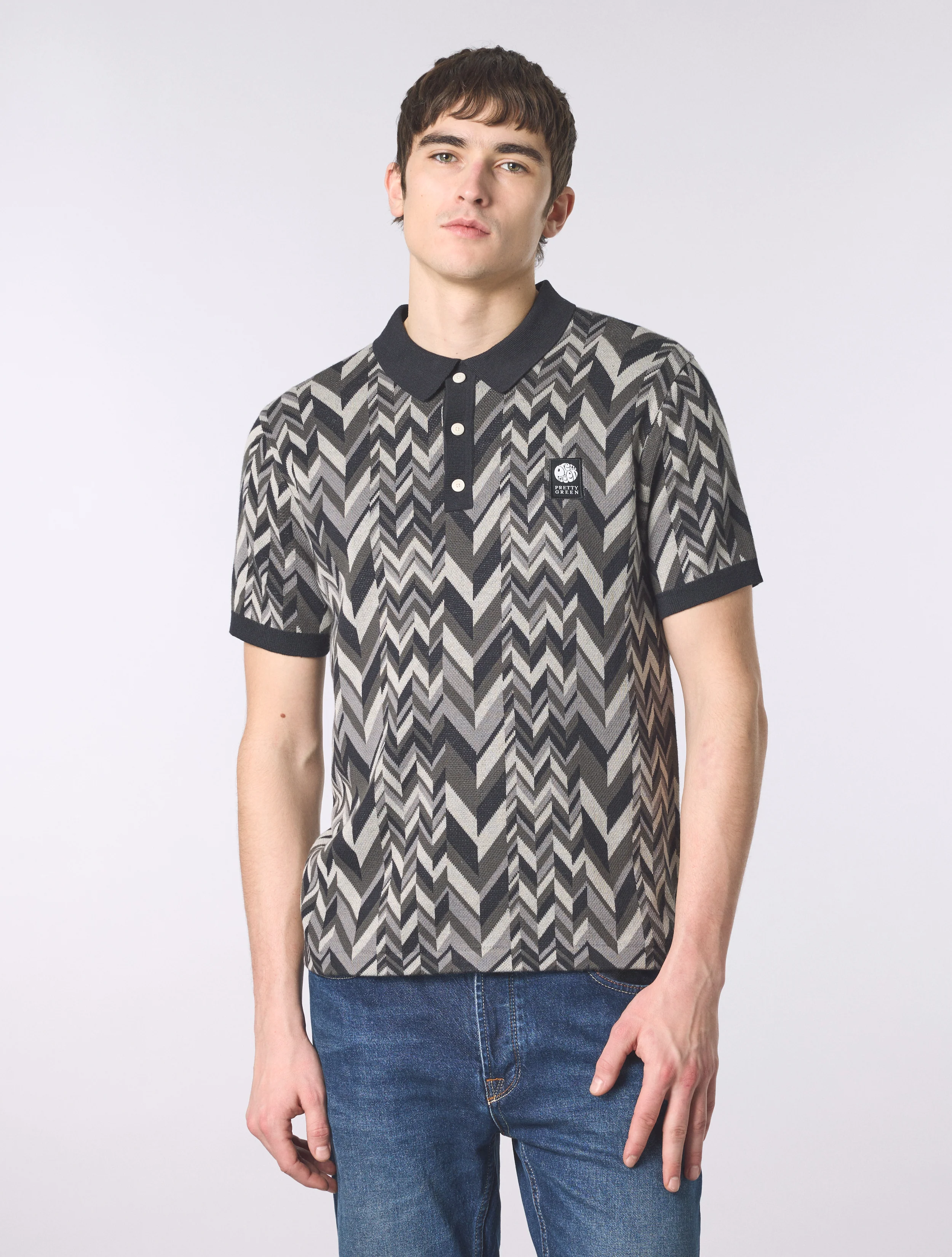 Black Starship Short Sleeve Knit Polo - Image 3