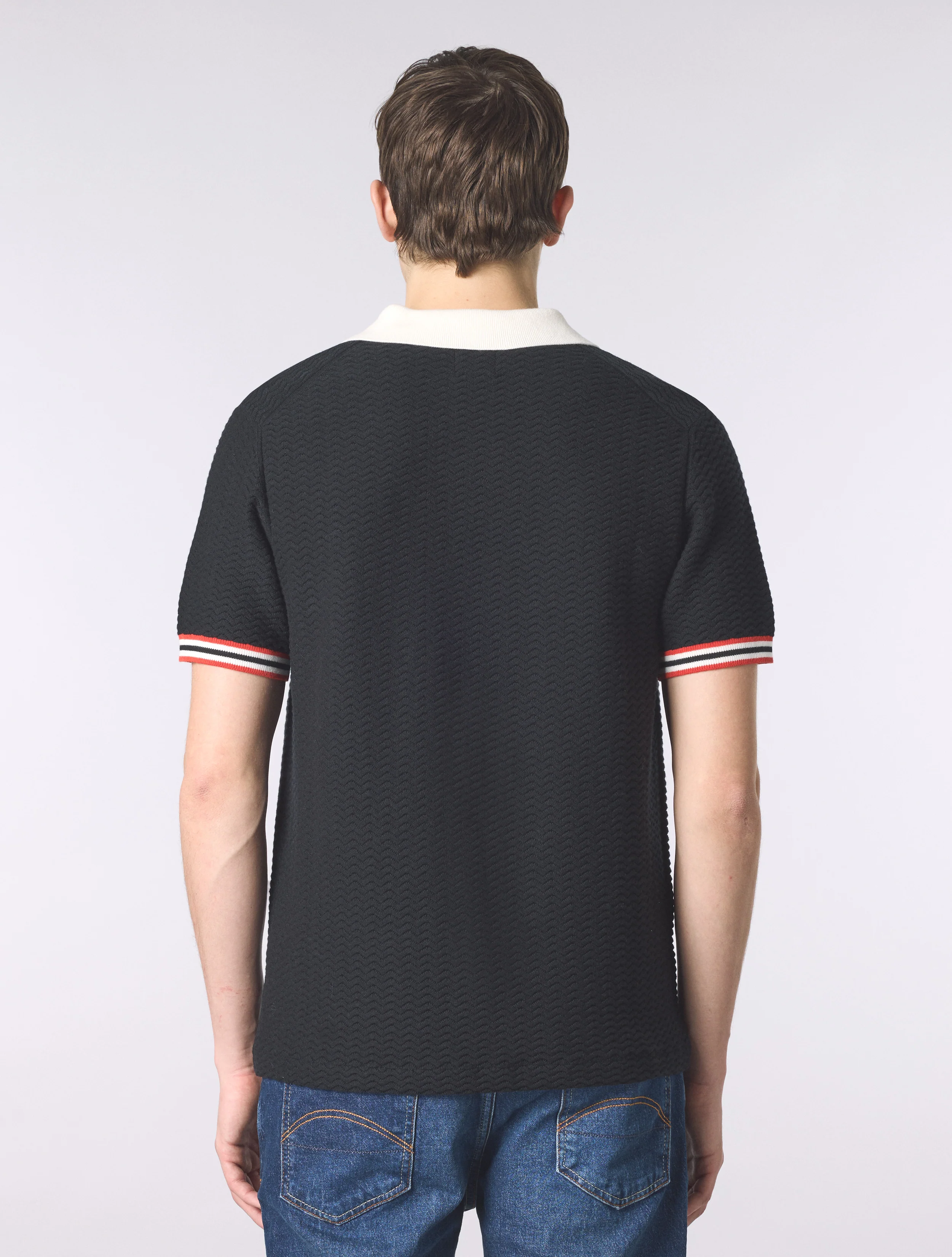 Black Stratosphere Short Sleeve Knit Polo - Image 5