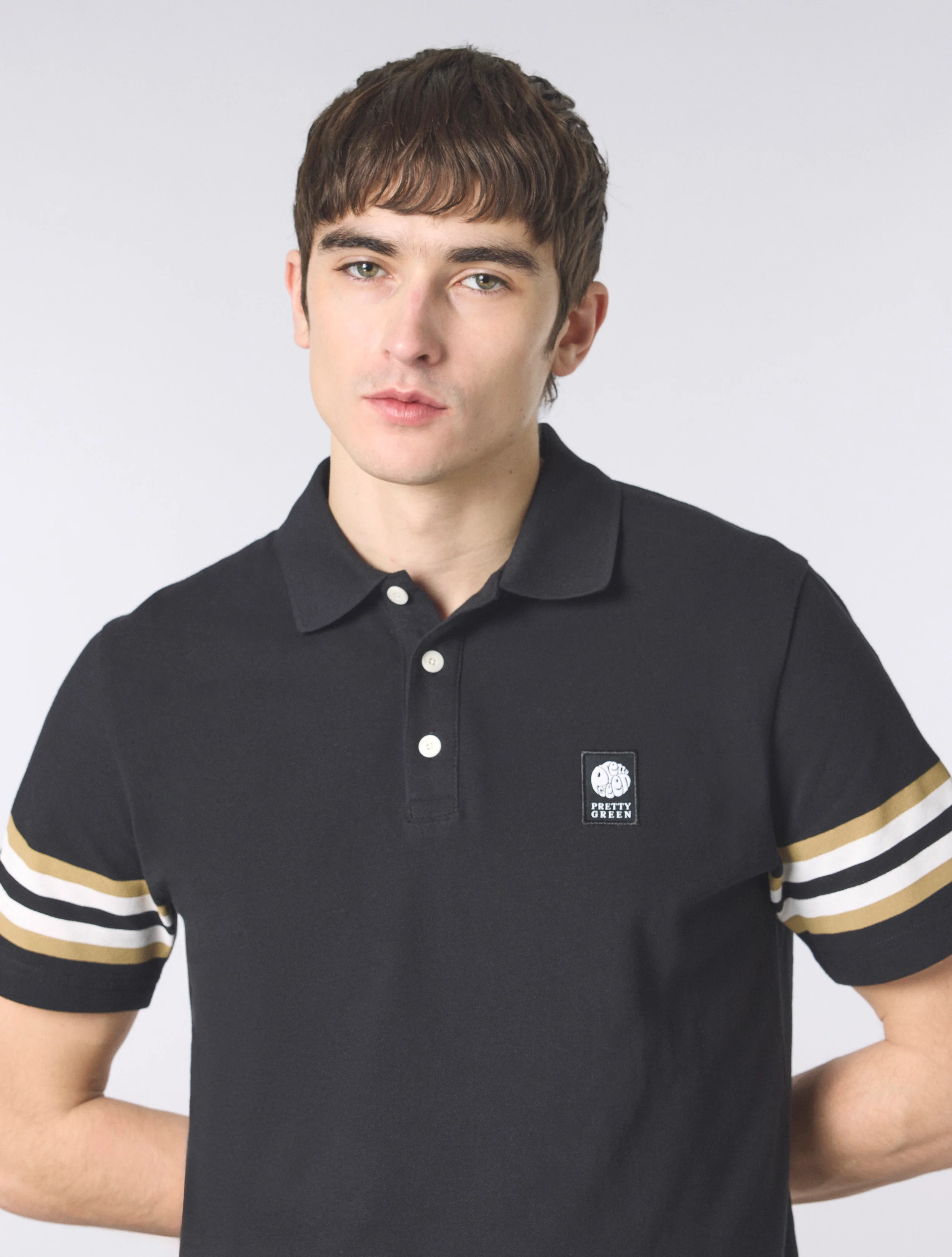 Black Stratosphere Sleeve Stripe Polo - Image 5