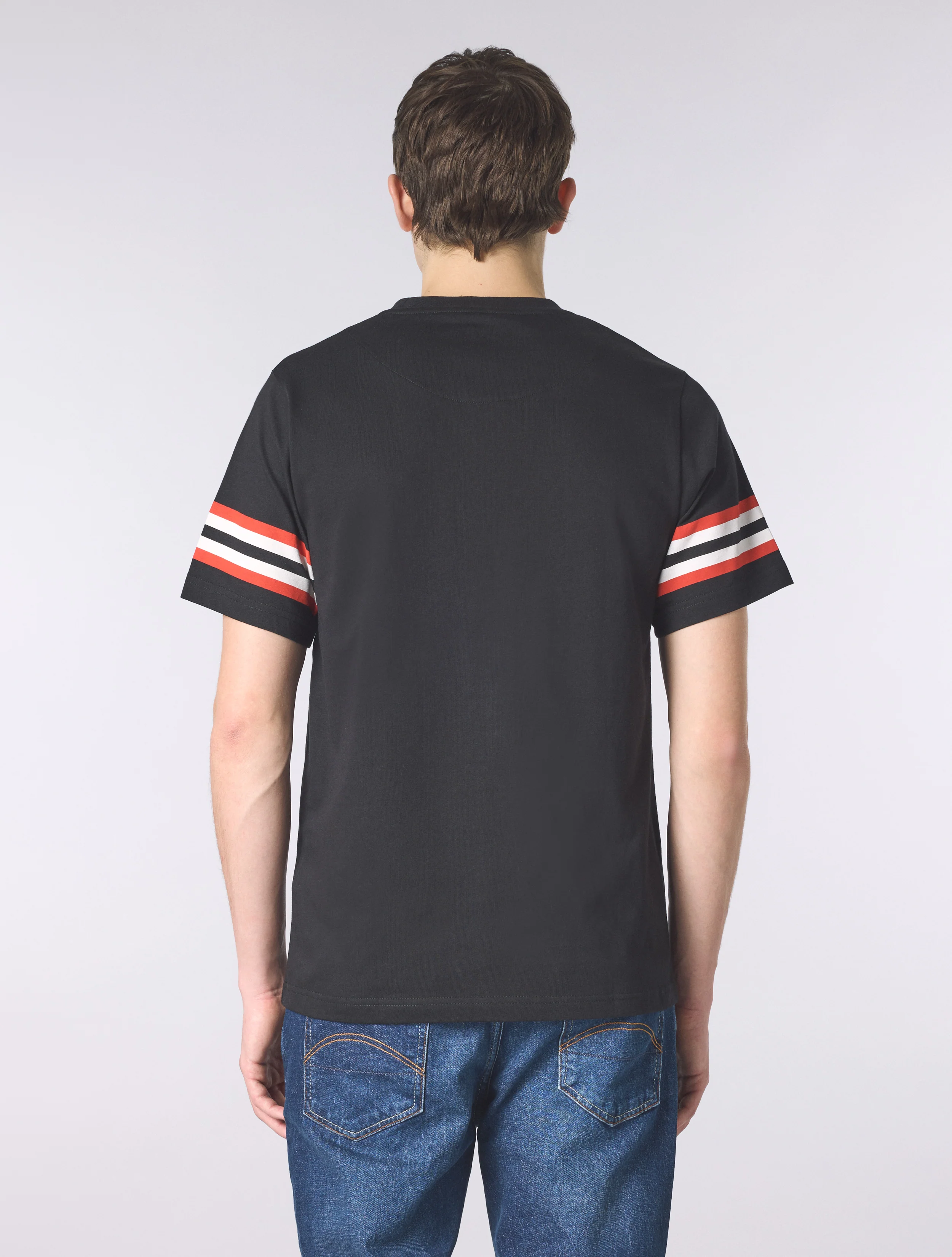 Black Stratosphere Sleeve Stripe T-Shirt - Image 4