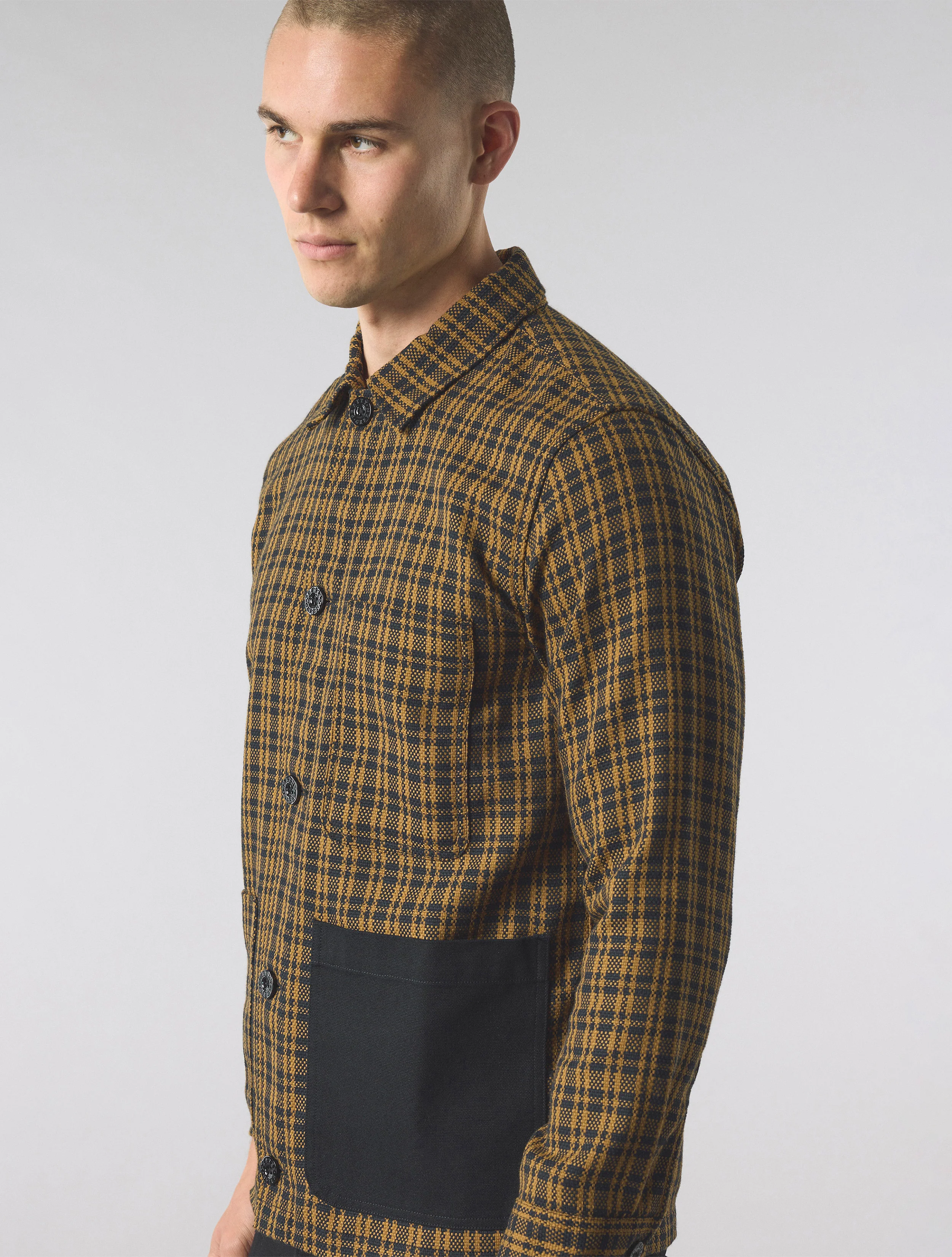 Black Whitworth Check Overshirt - Image 6