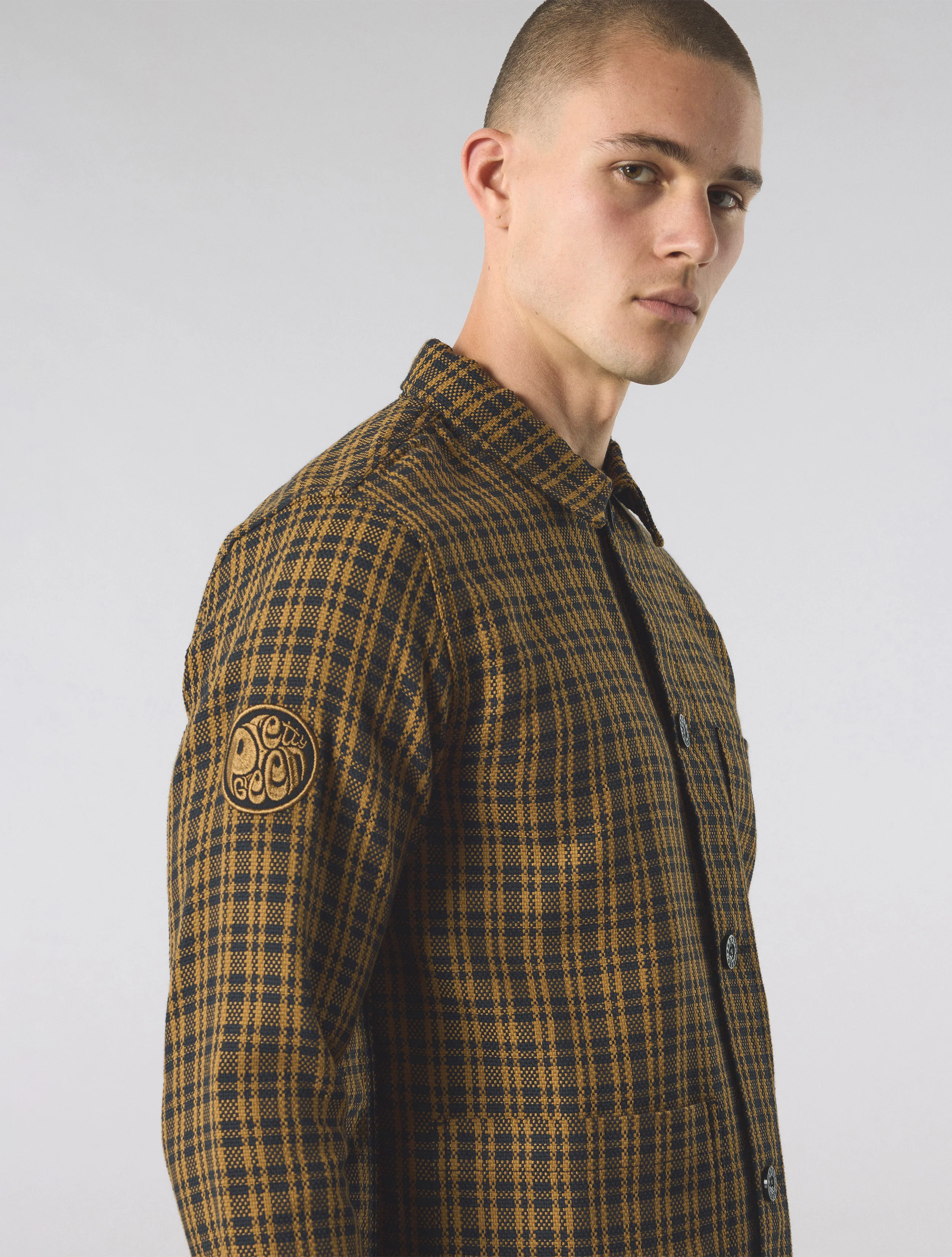 Black Whitworth Check Overshirt - Image 7