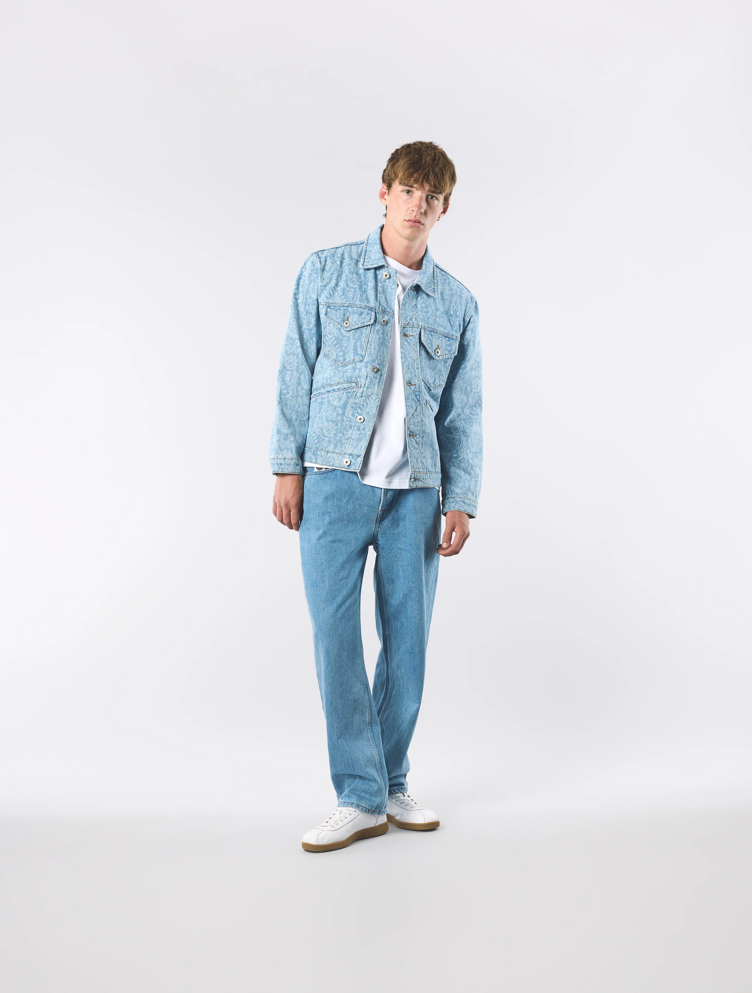 Blue Parthian Laser Paisley Denim Jacket - Image 3