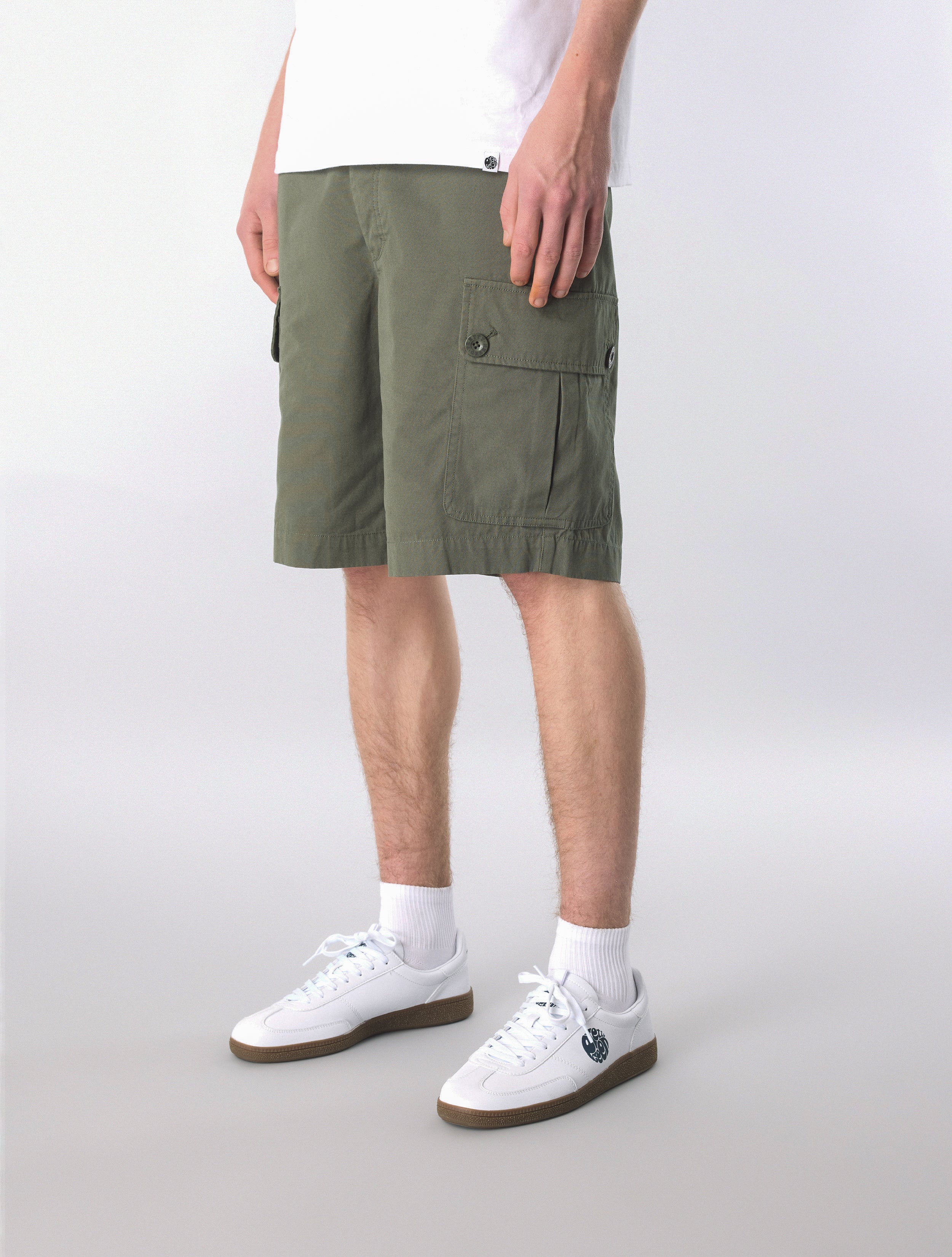 Dark Green Bostall Cargo Shorts - Image 3