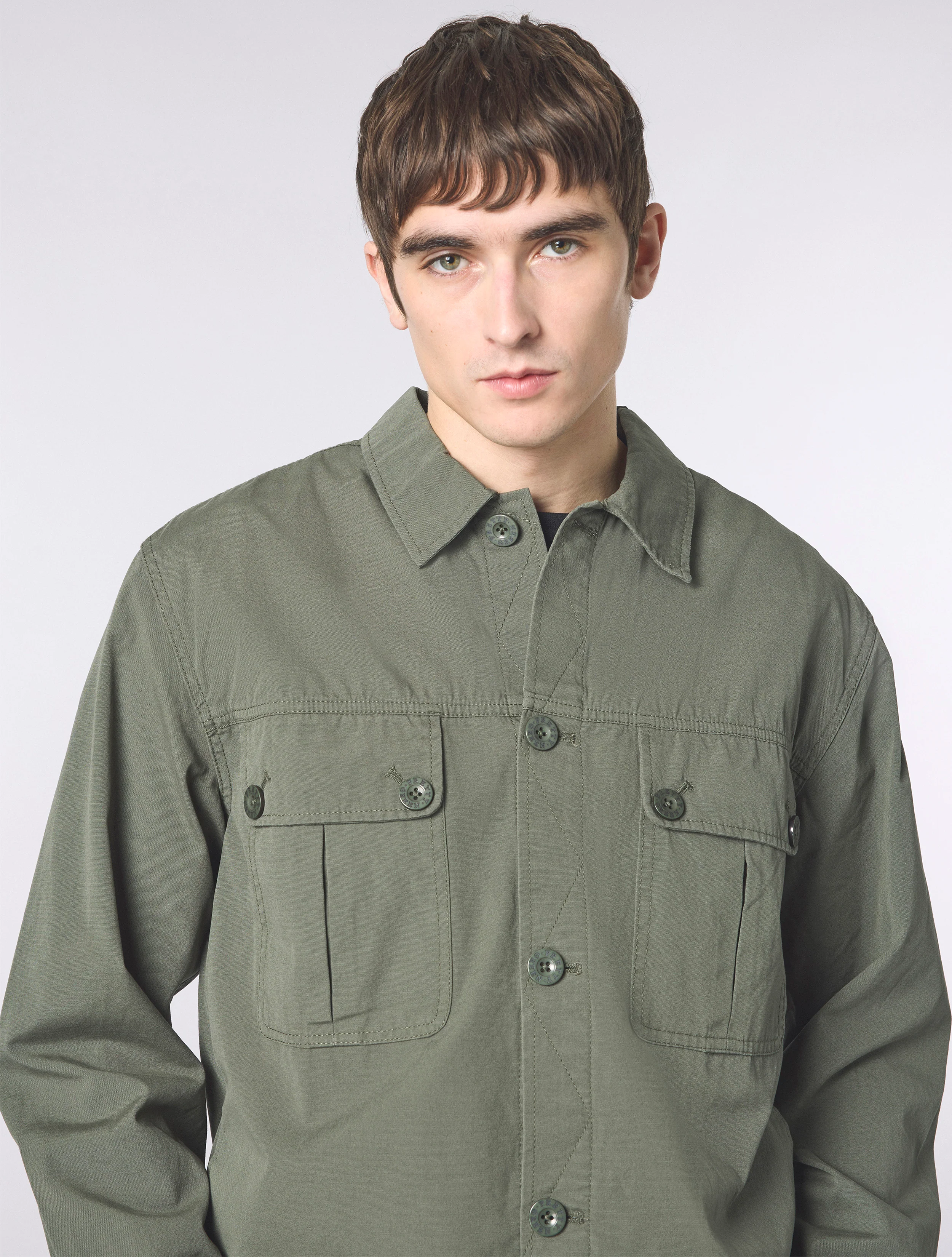 Dark Green Bostall Solid Overshirt - Image 6