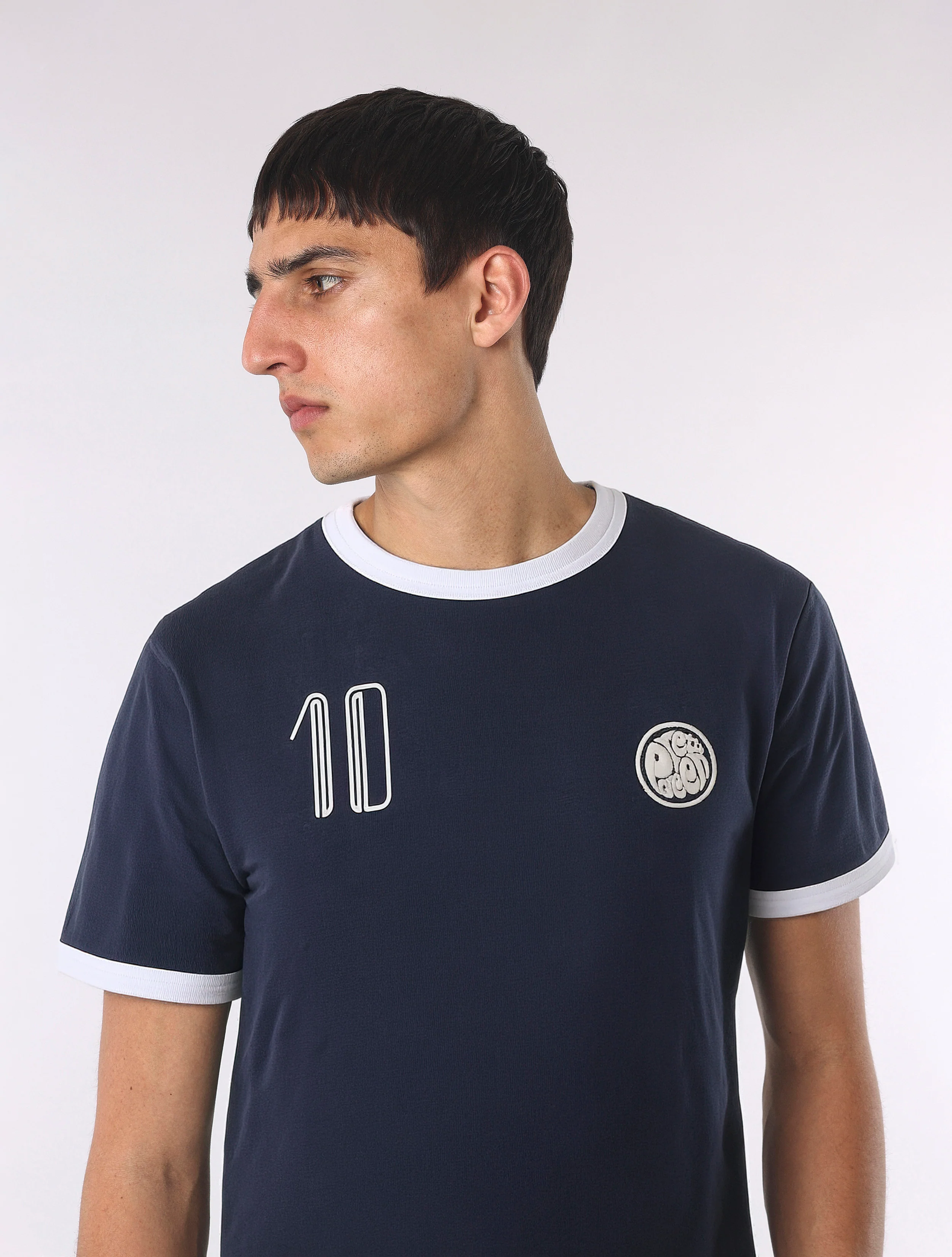 Dark Blue Jules Ringer T-Shirt - Image 6