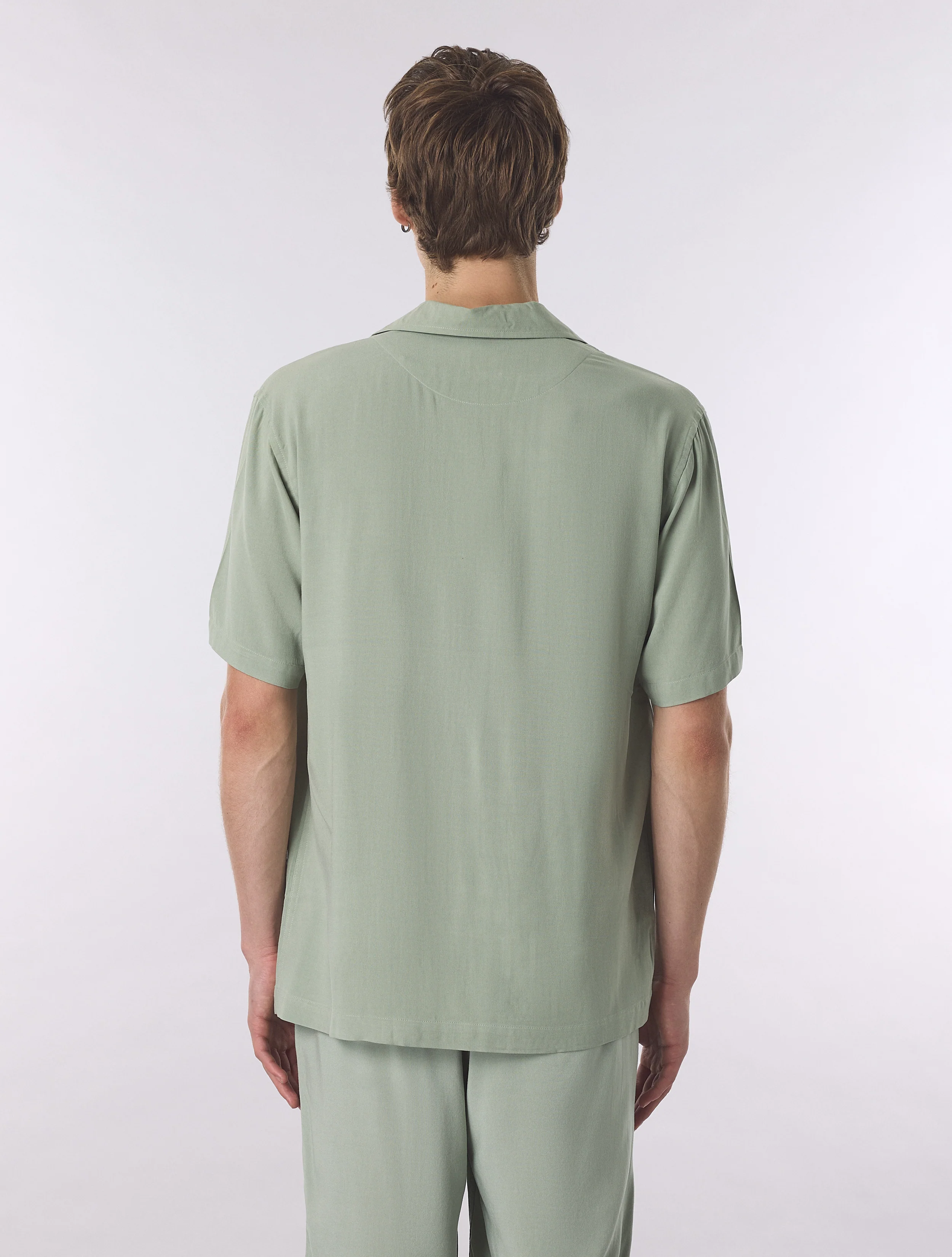 Green Islington Cuban Collar Short Sleeve Shirt - Image 4