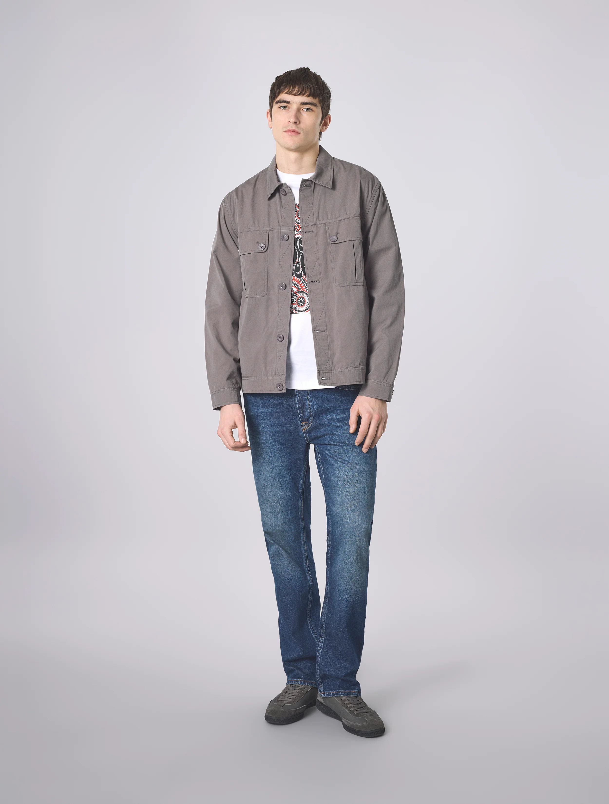 Grey Bostall Solid Overshirt - Image 3