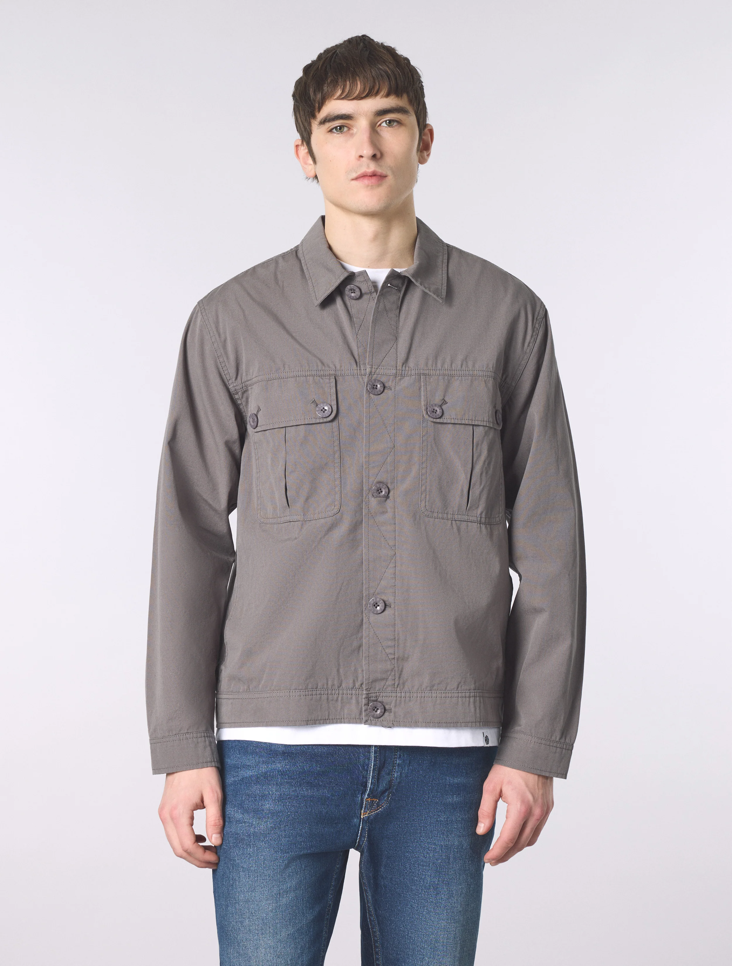 Grey Bostall Solid Overshirt - Image 4