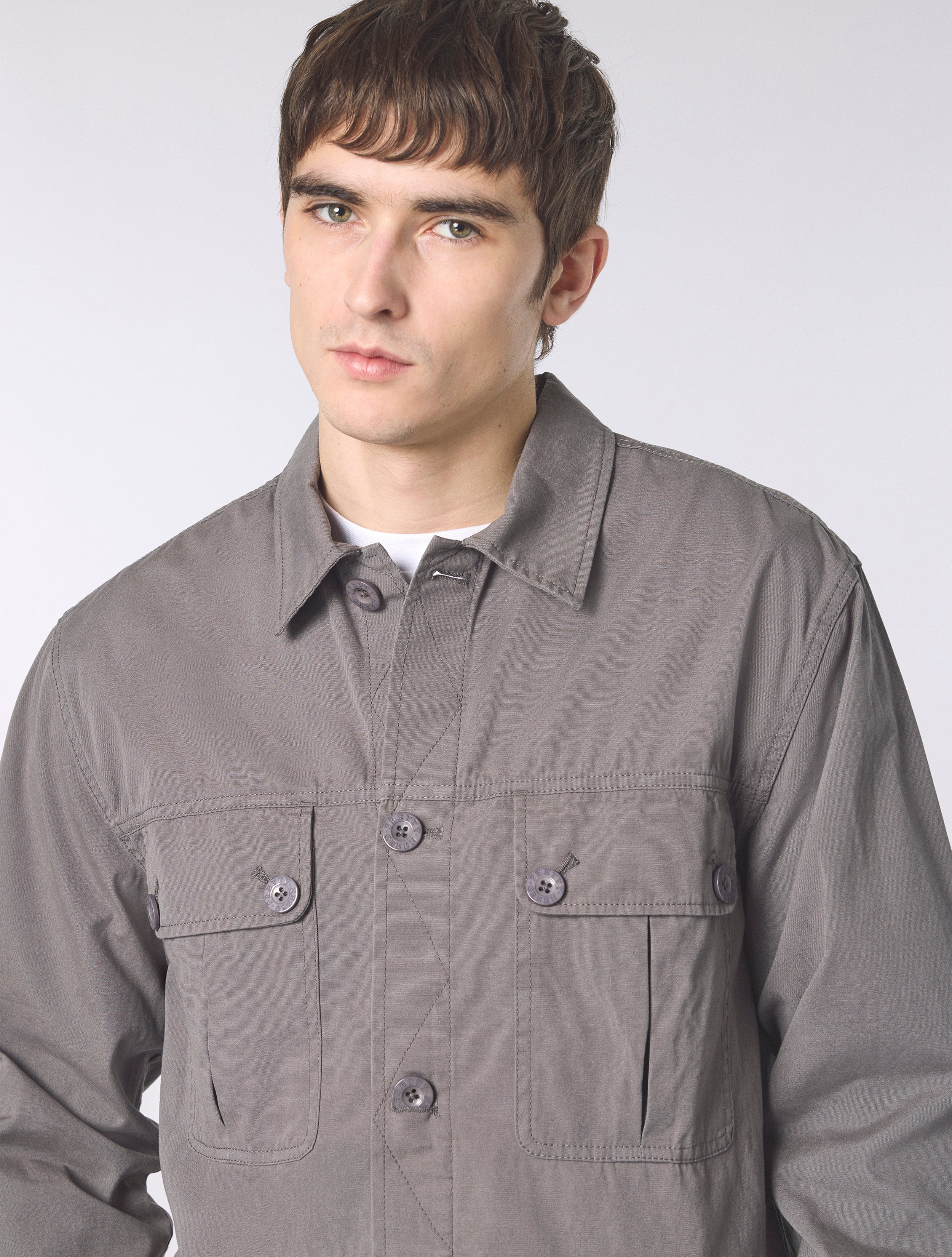 Grey Bostall Solid Overshirt - Image 6