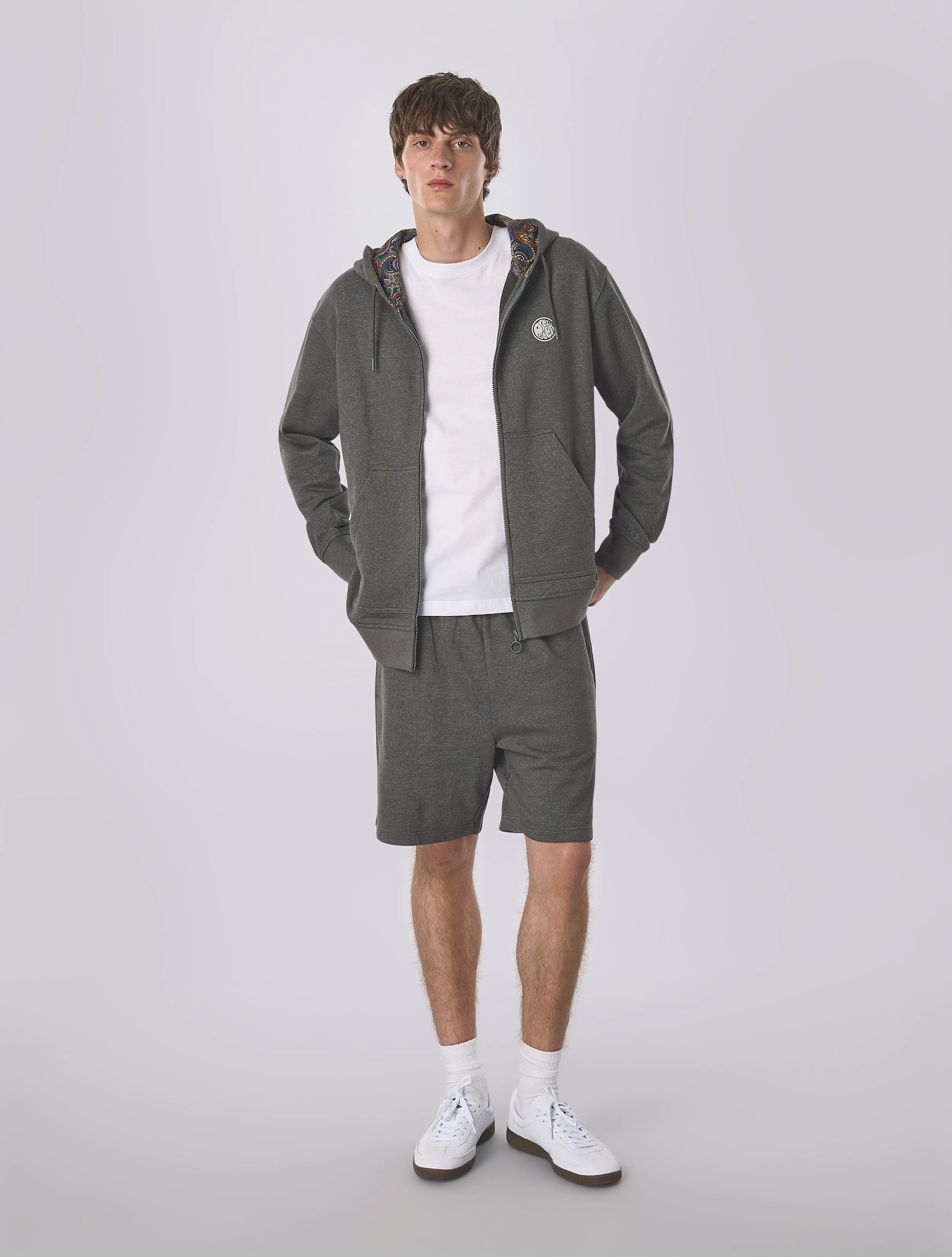Grey Lounge Zip Up Hoody - Image 3