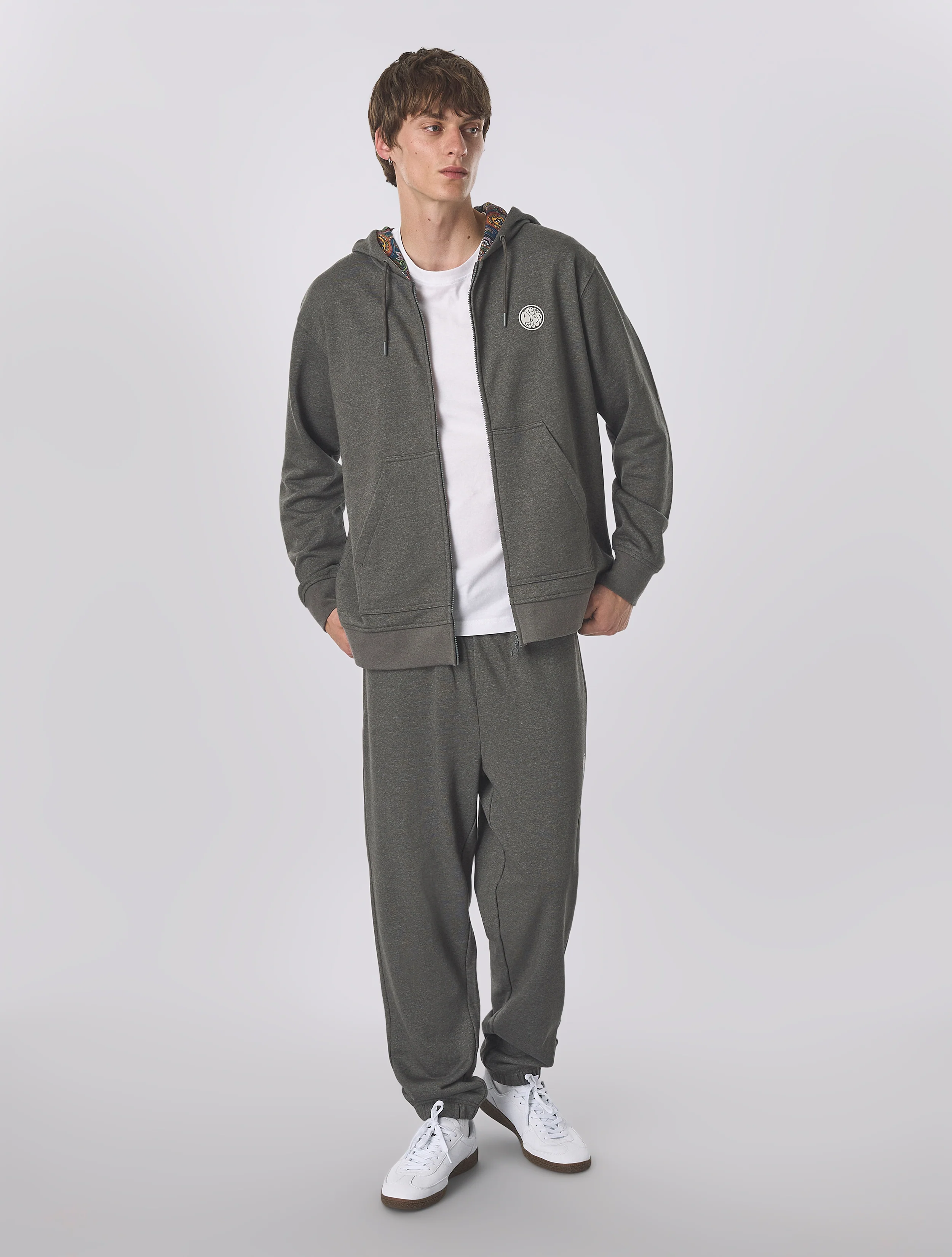 Grey Lounge Zip Up Hoody - Image 5