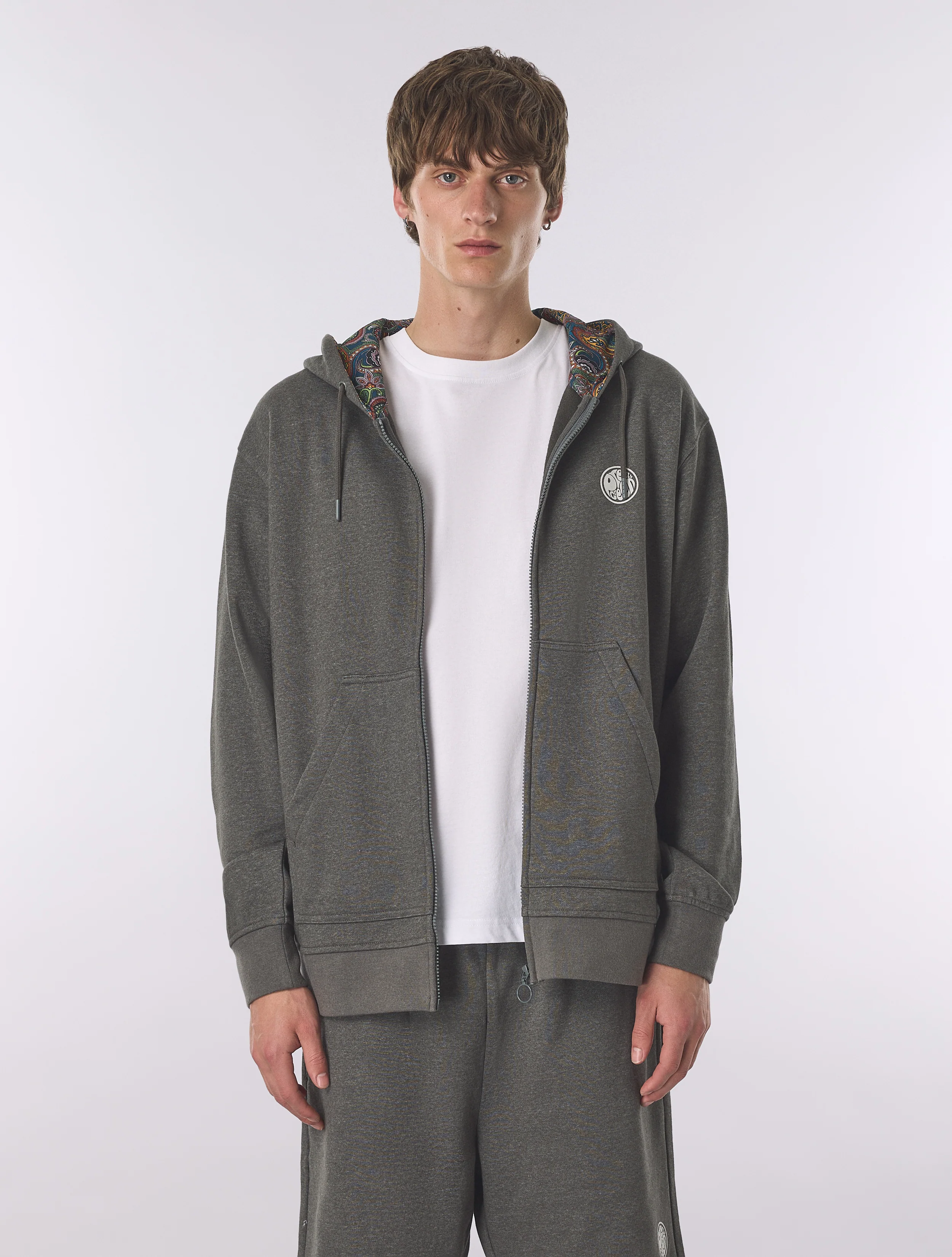 Grey Lounge Zip Up Hoody - Image 7