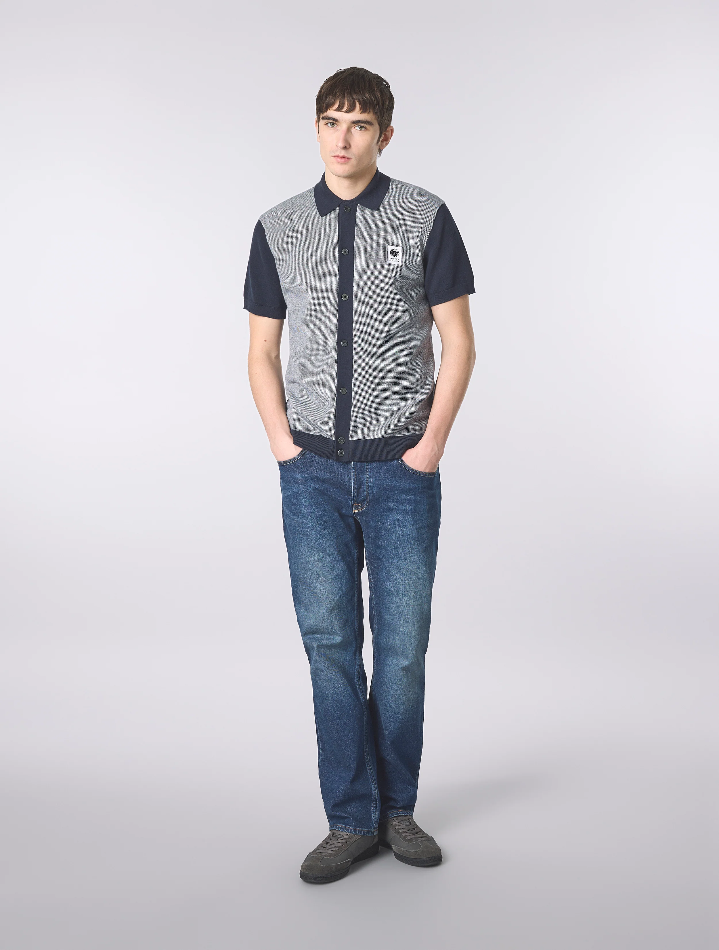 Grey Roxy Knit Short Sleeve Shirt - Image 3