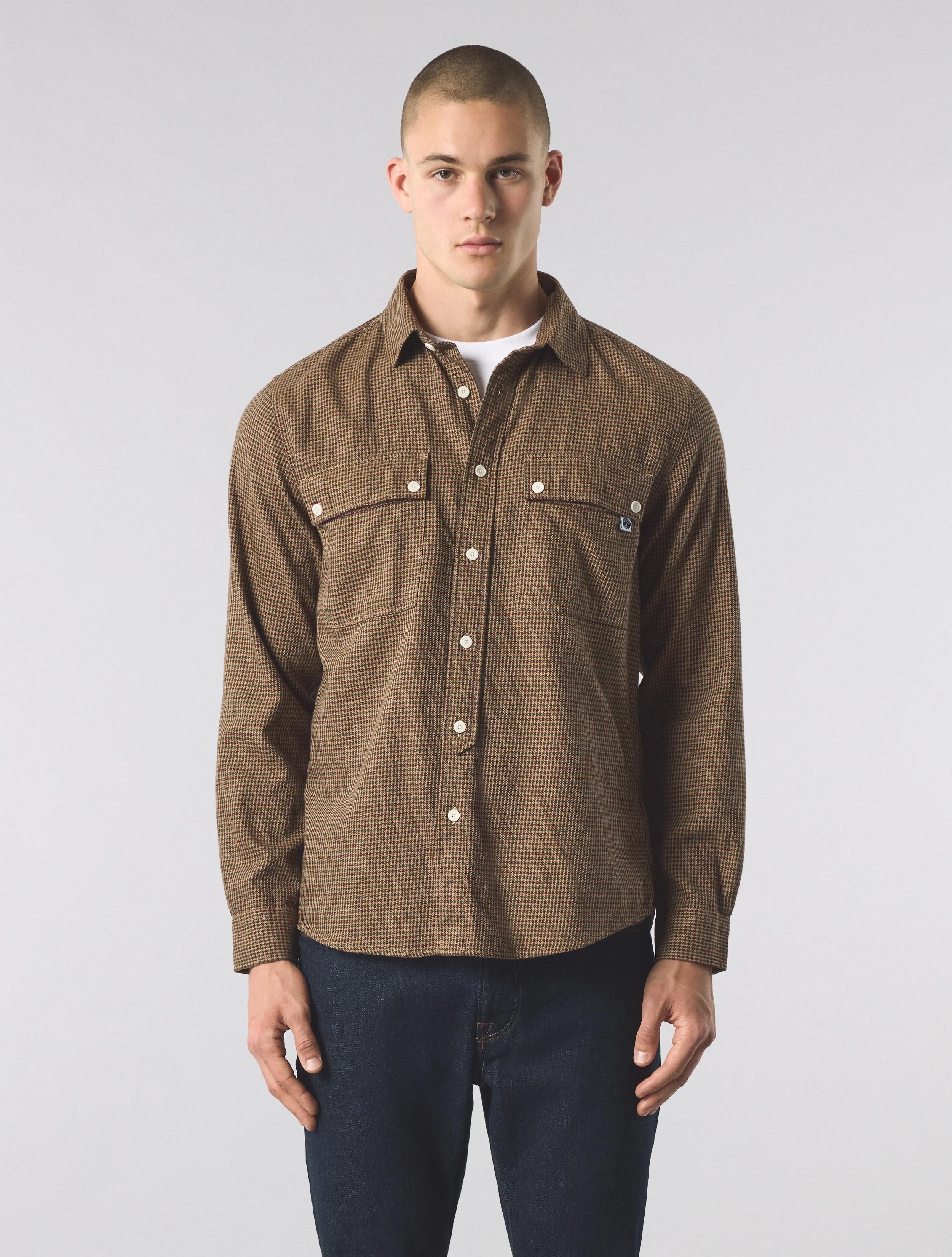 Khaki Wykeham Check Shirt - Image 3