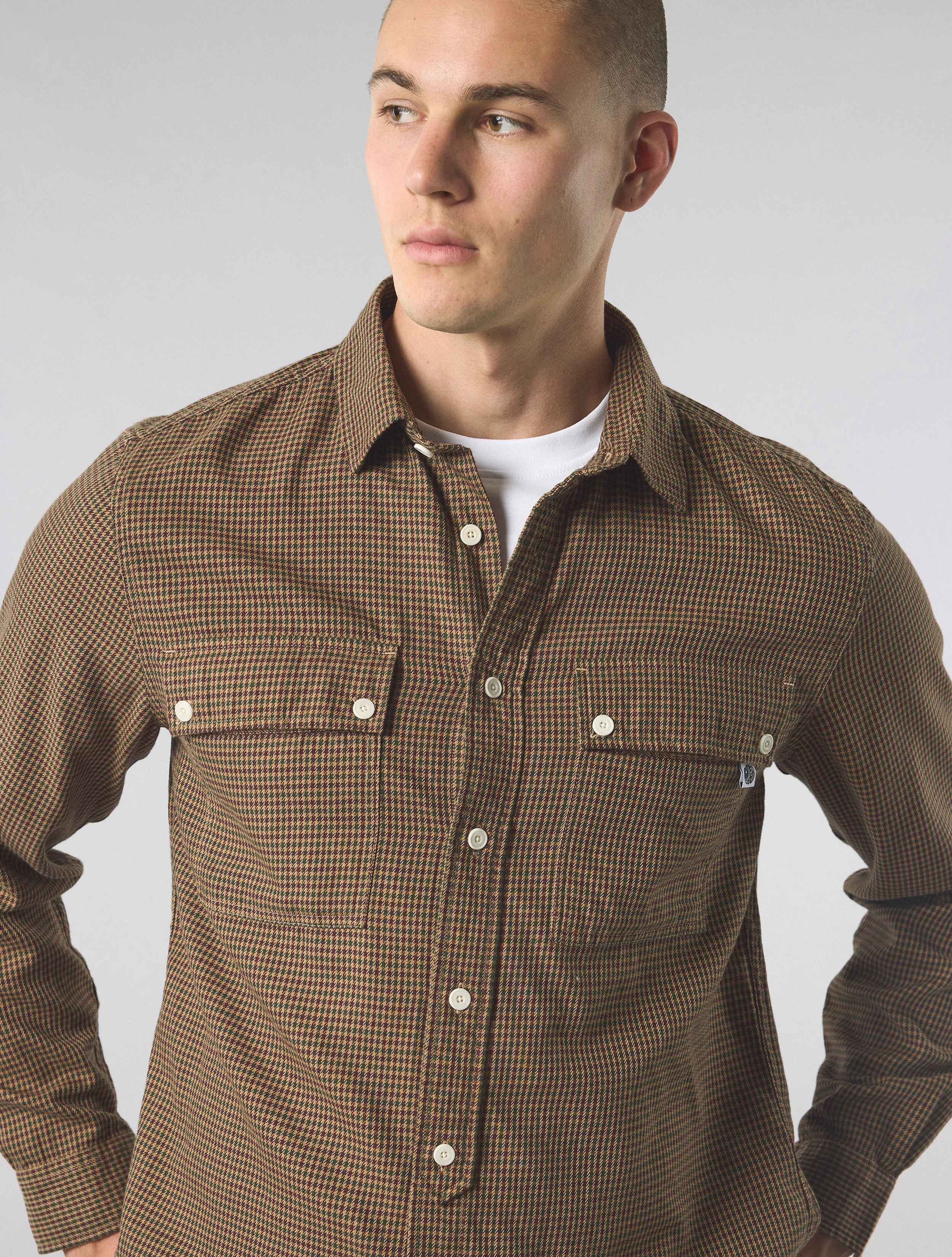 Khaki Wykeham Check Shirt - Image 5