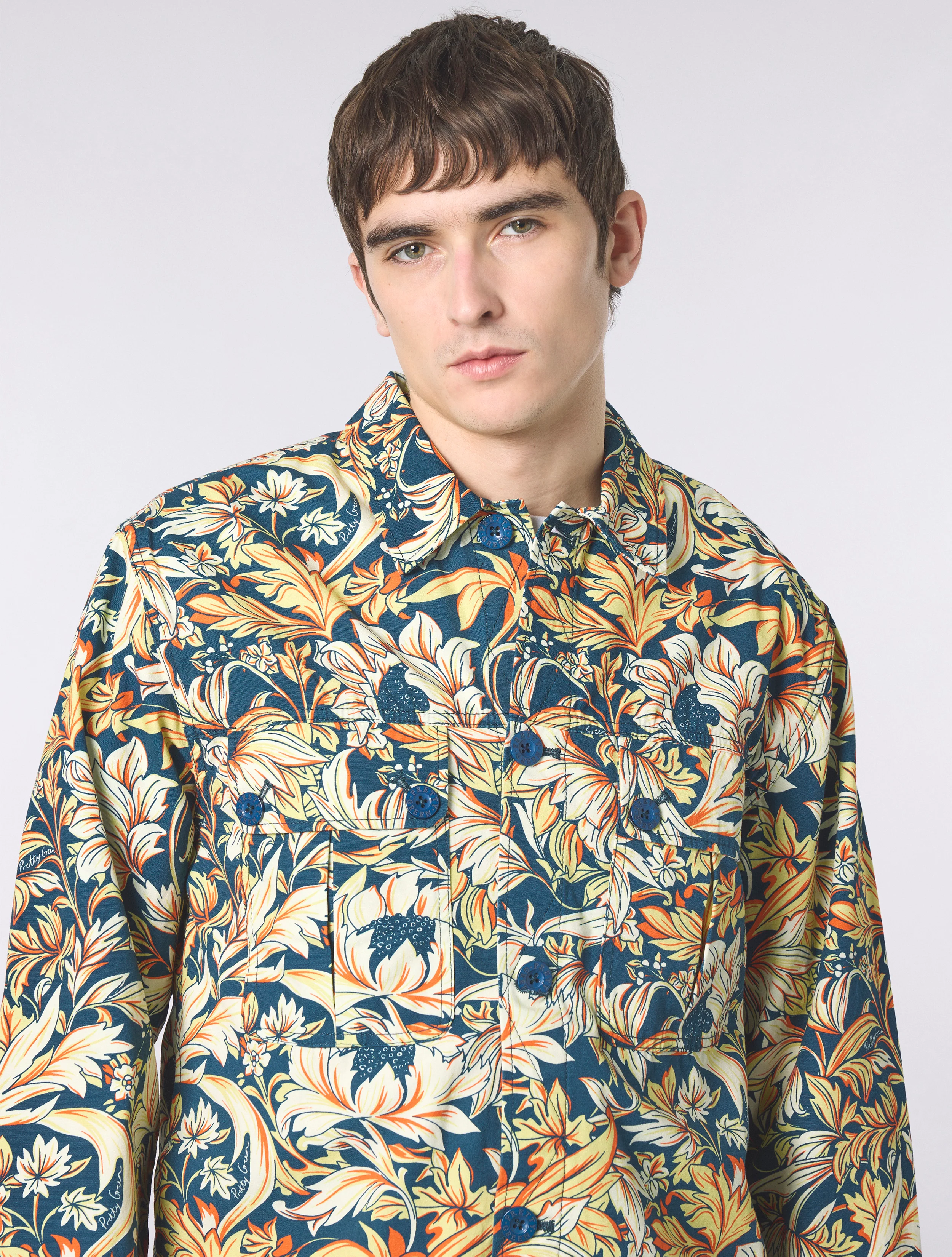 Navy Bostall Printed Overshirt - Image 5