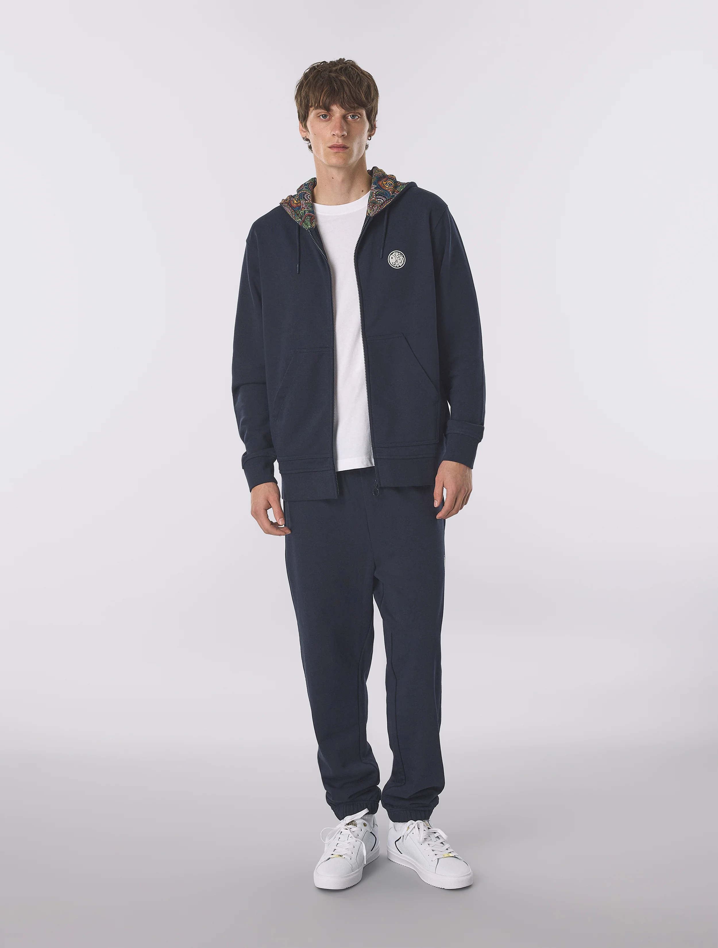 Navy Lounge Zip Up Hoody - Image 4