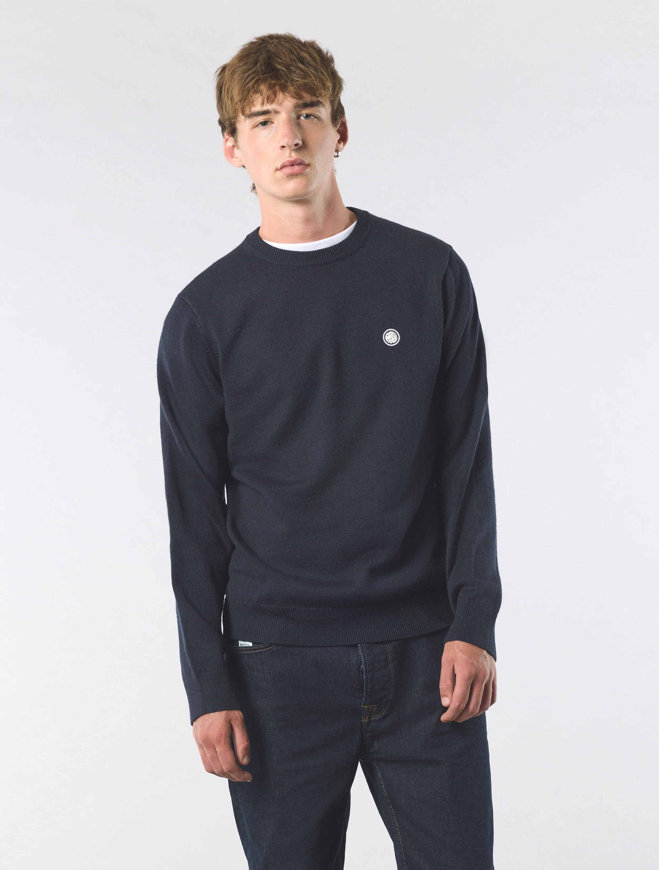 Navy Merino Blend Crew - Image 3