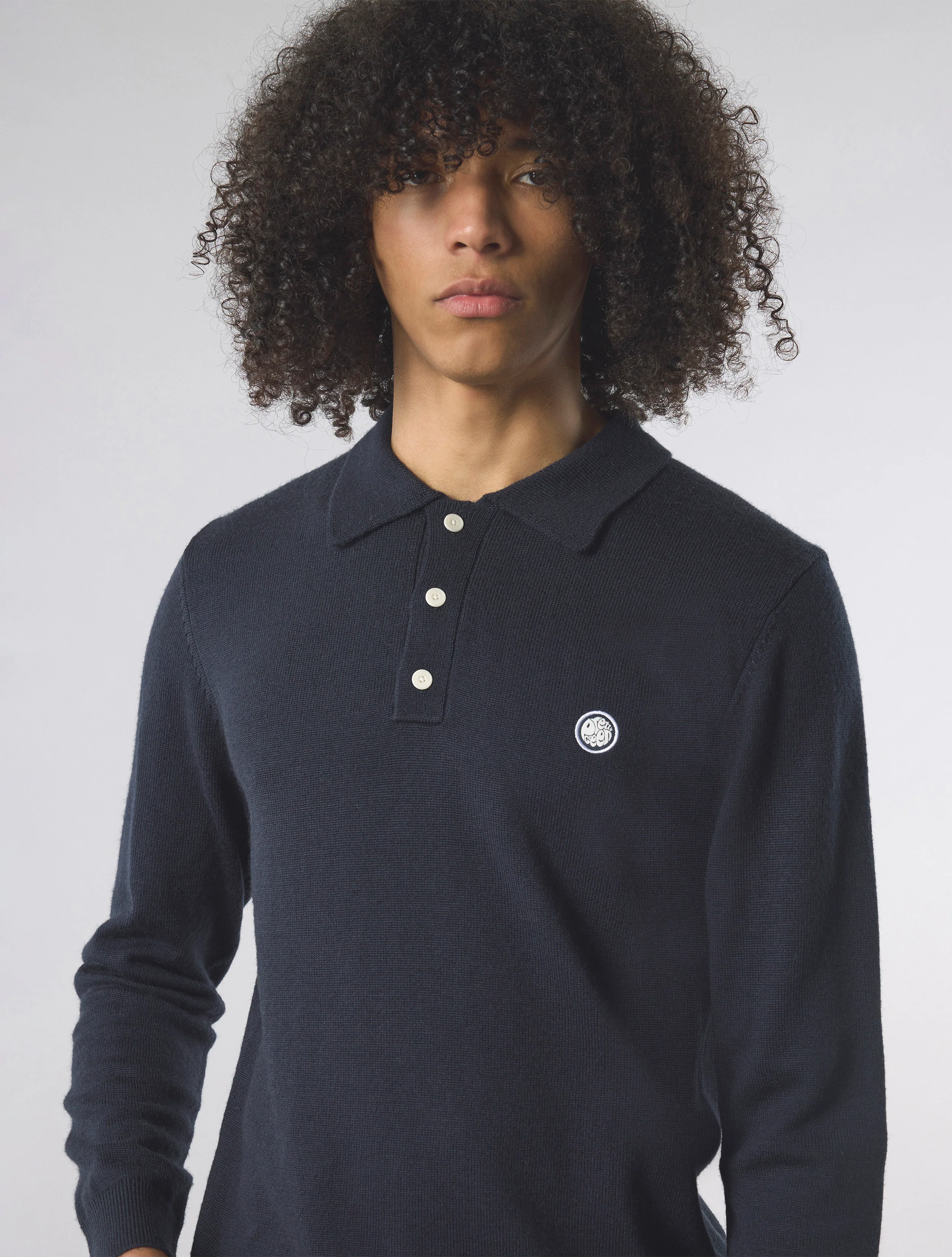 Navy Merino Blend Polo - Image 5