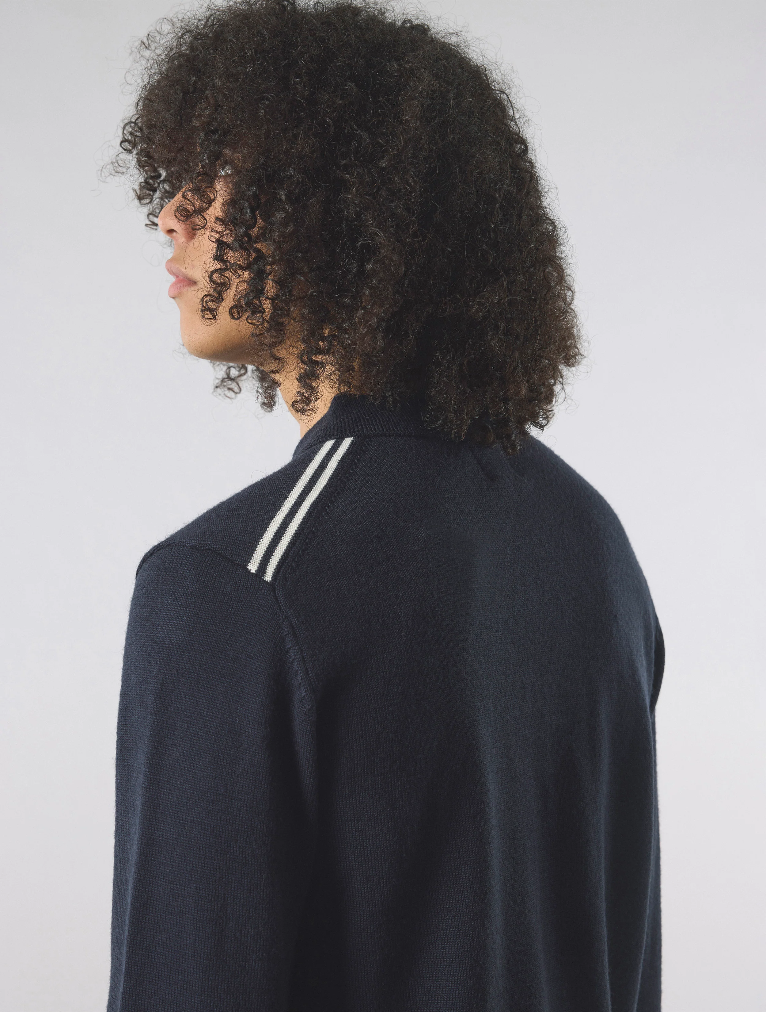 Navy Merino Blend Polo - Image 6
