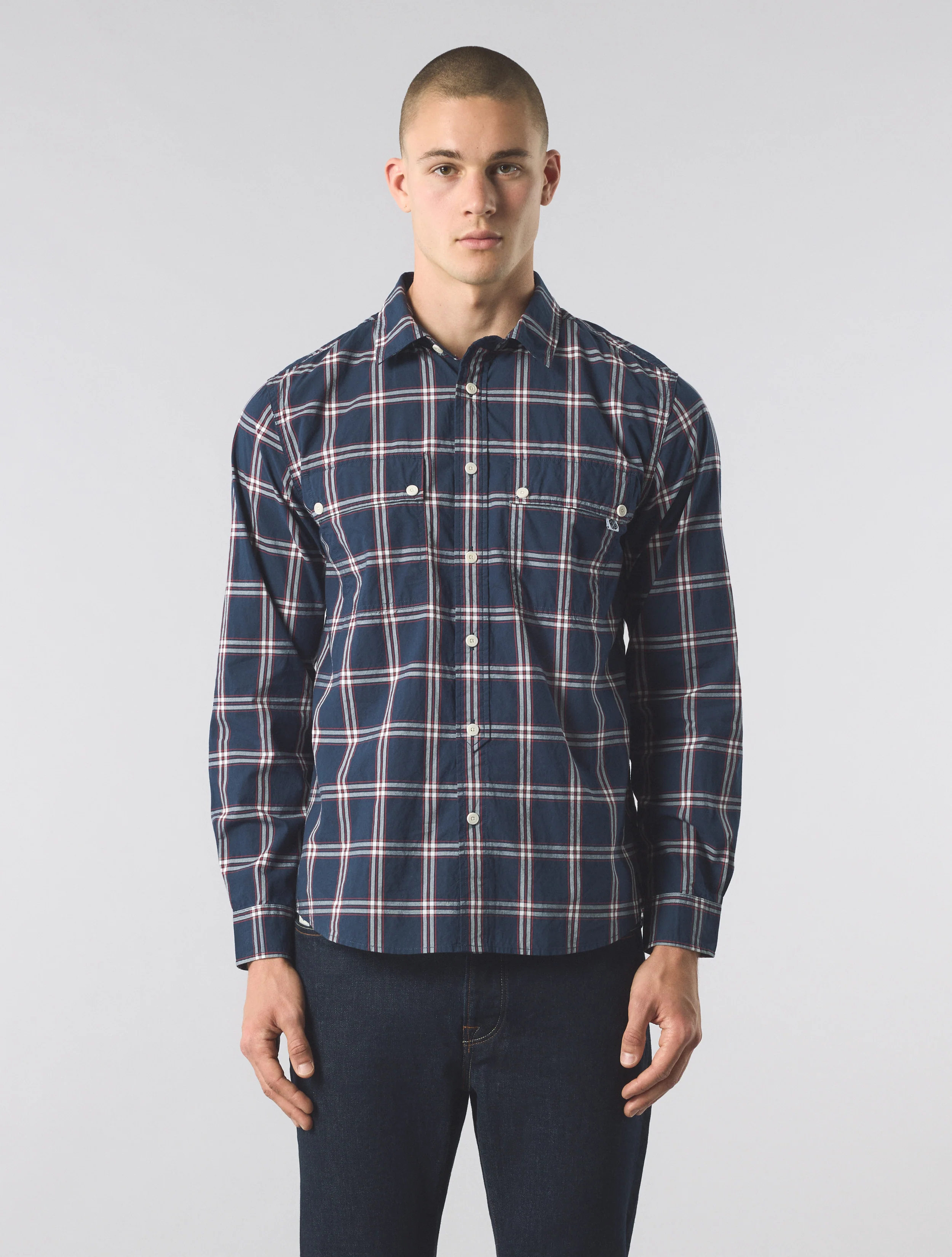 Navy Willowbank Check Shirt - Image 3