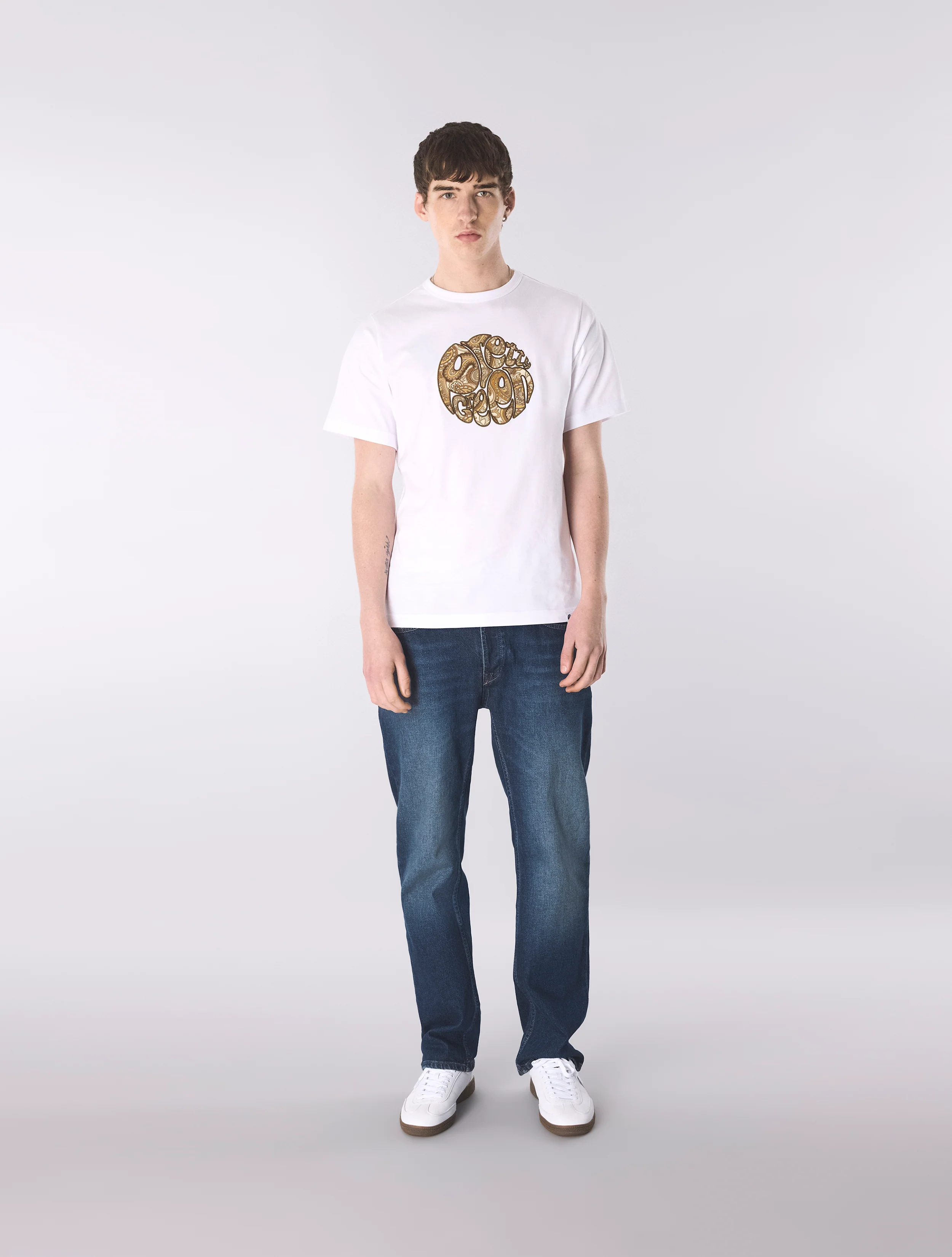 White Hermosa Paisley Logo T-Shirt - Image 2