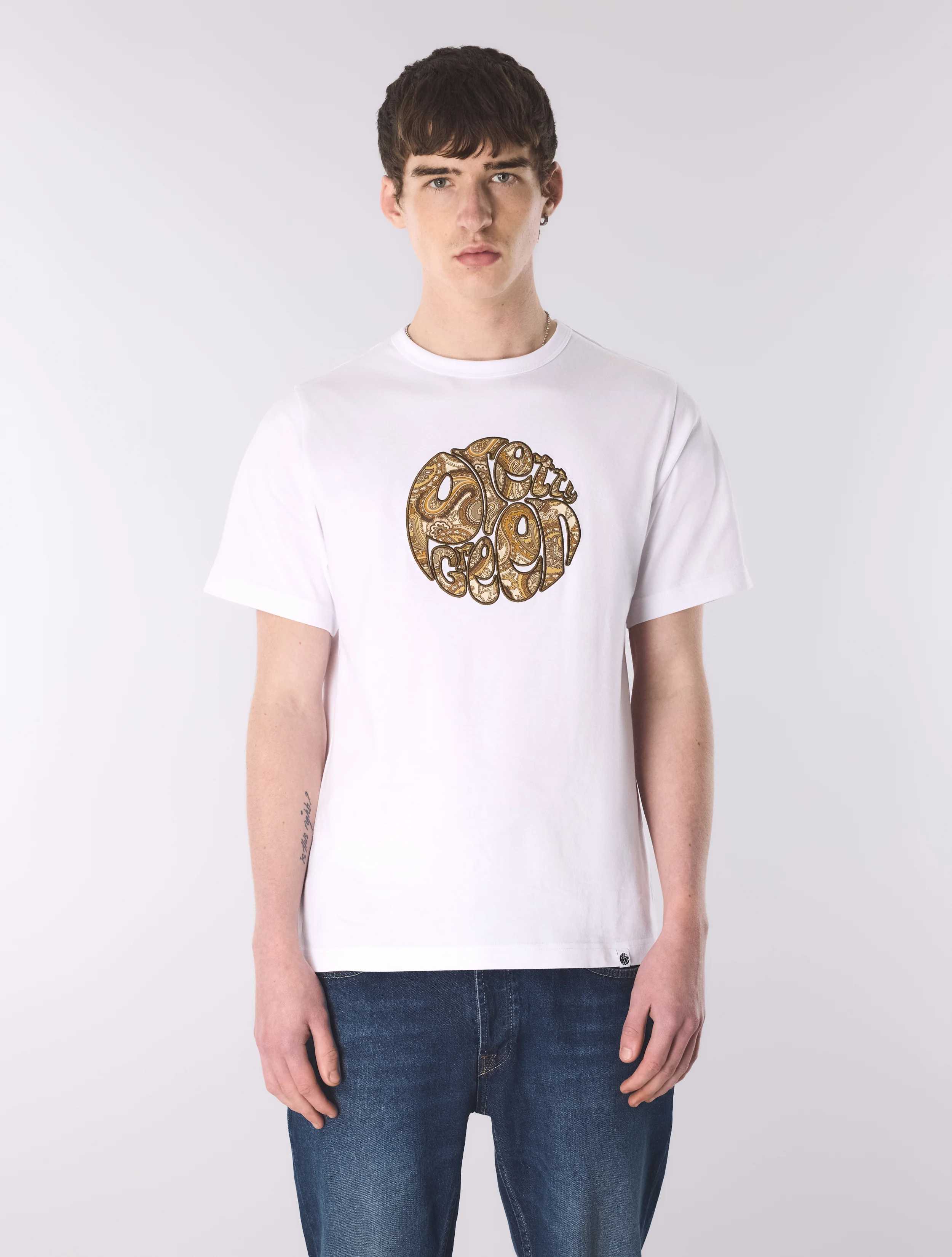 White Hermosa Paisley Logo T-Shirt - Image 3