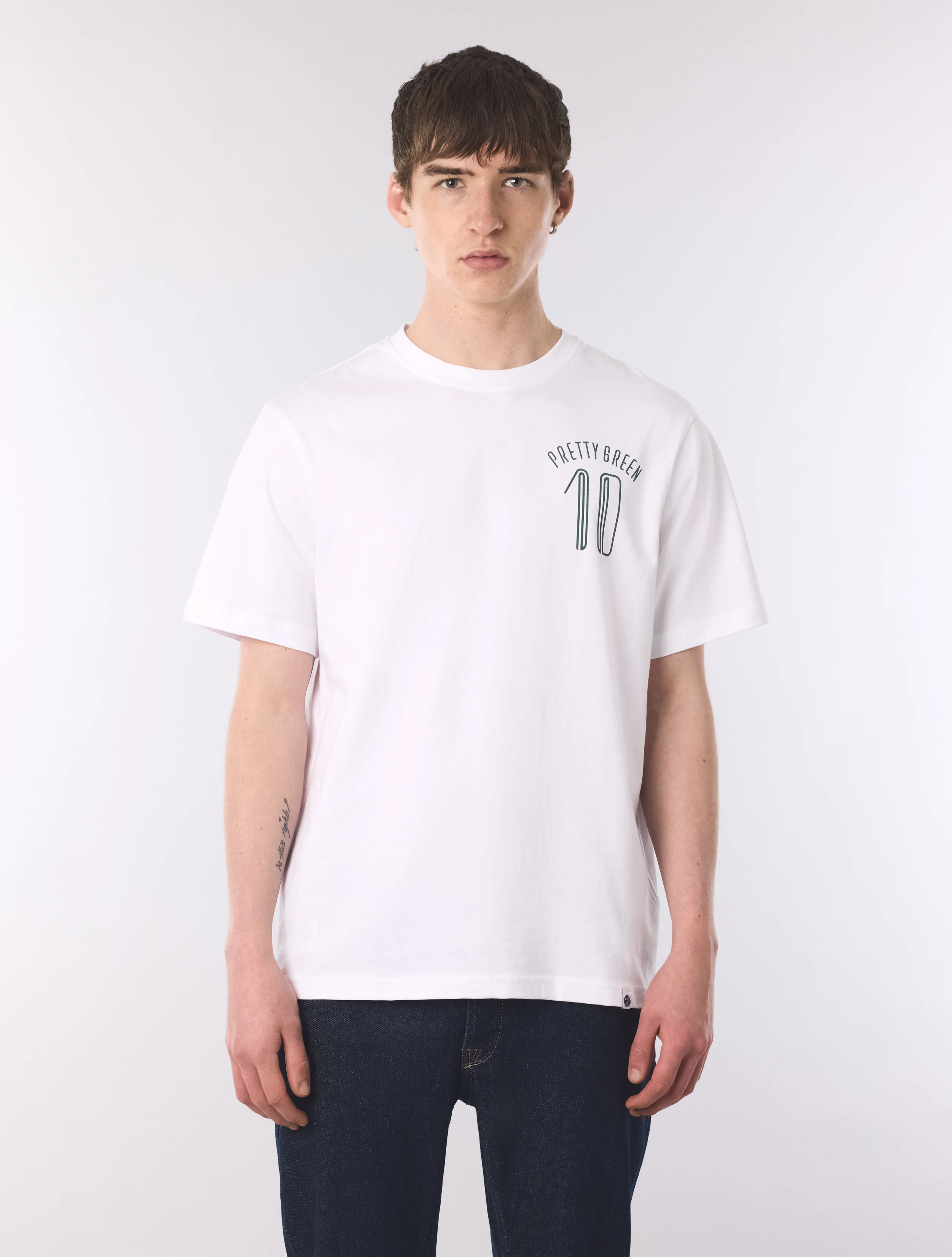 White Outro Football Graphic T-Shirt - Image 4