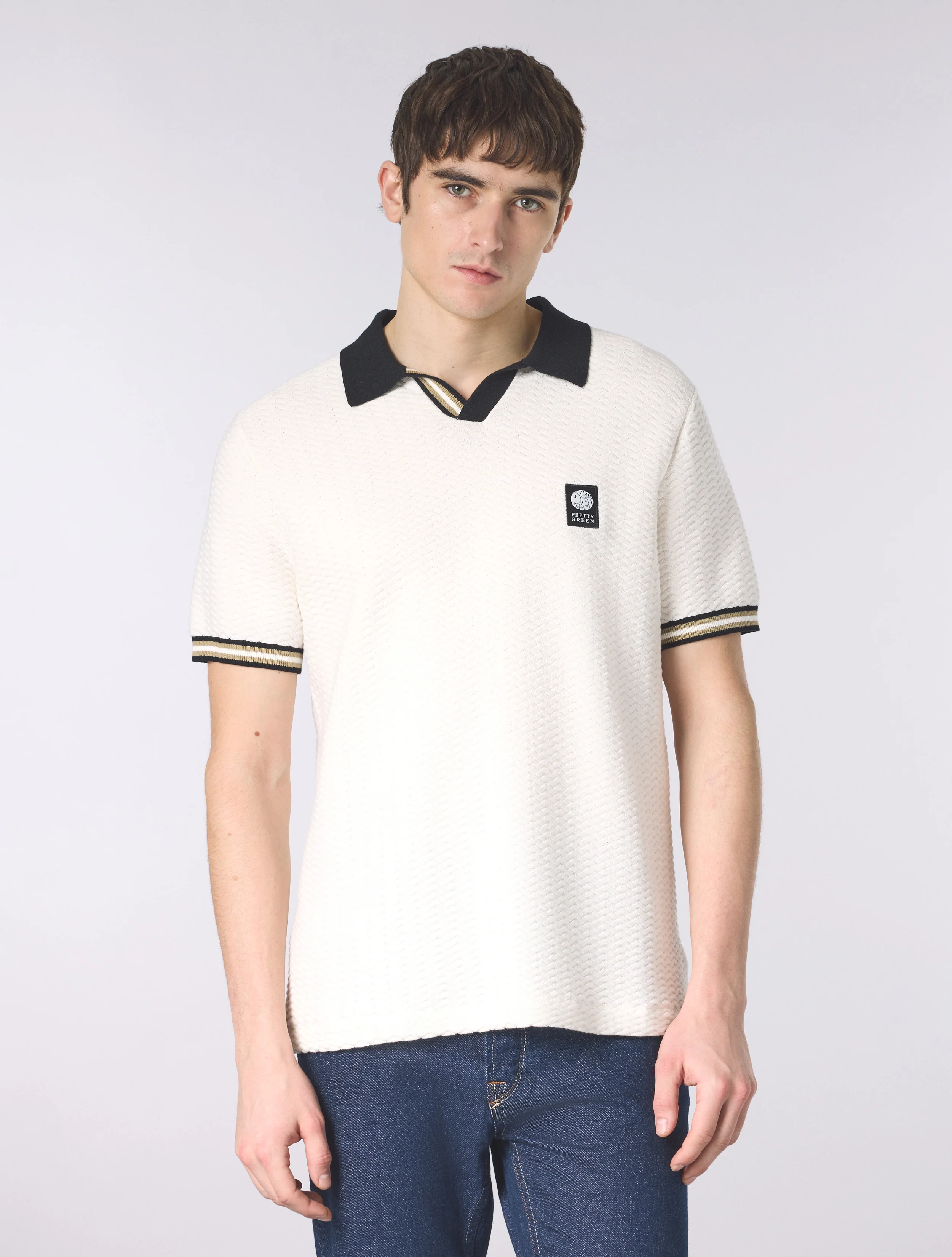 White Stratosphere Short Sleeve Knit Polo - Image 4