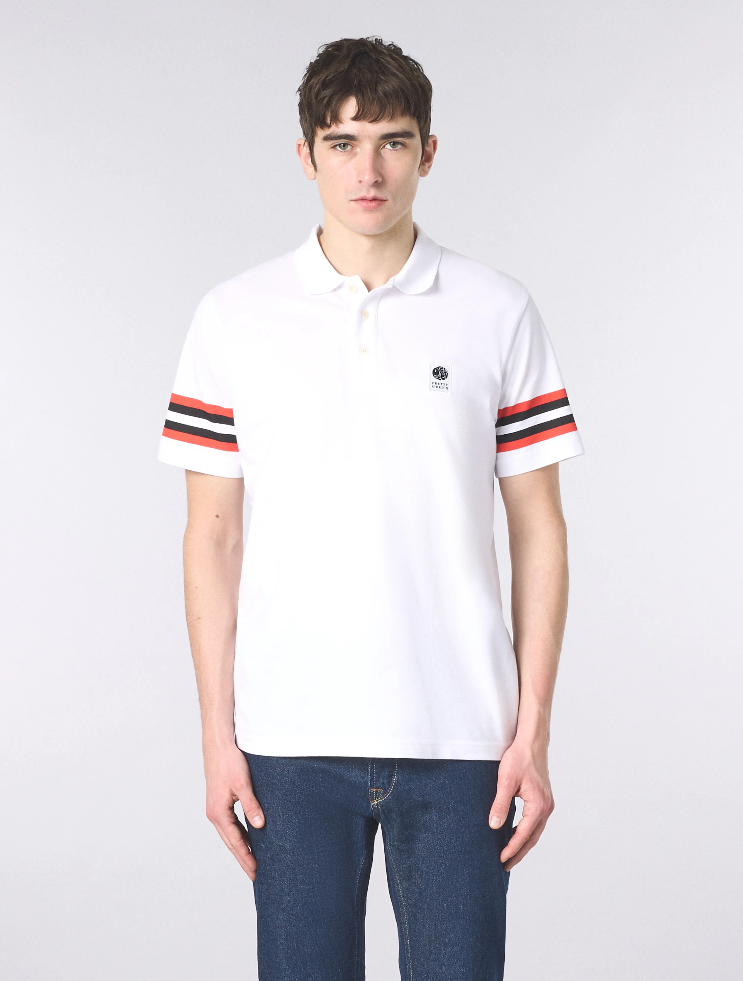 White Stratosphere Sleeve Stripe Polo - Image 3