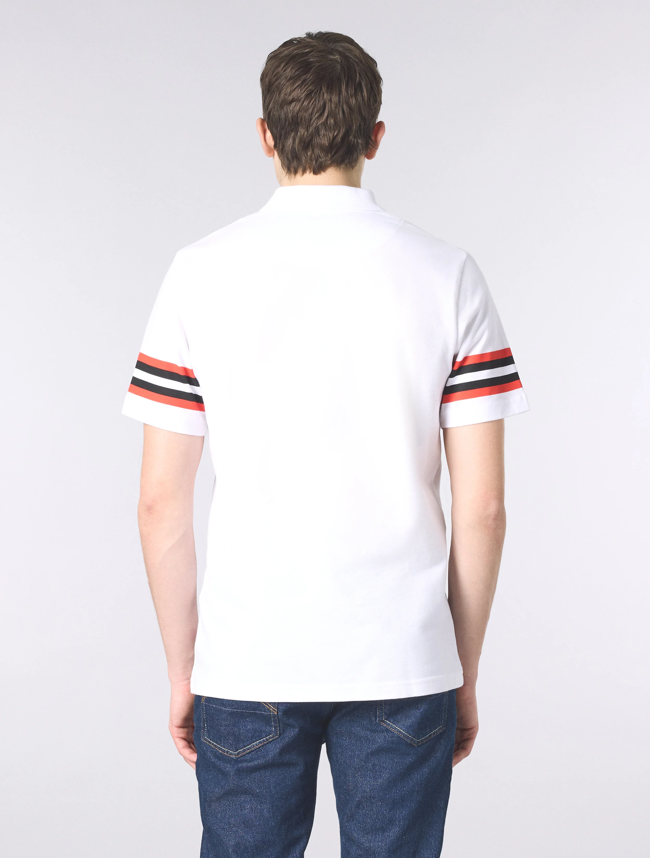 White Stratosphere Sleeve Stripe Polo - Image 4